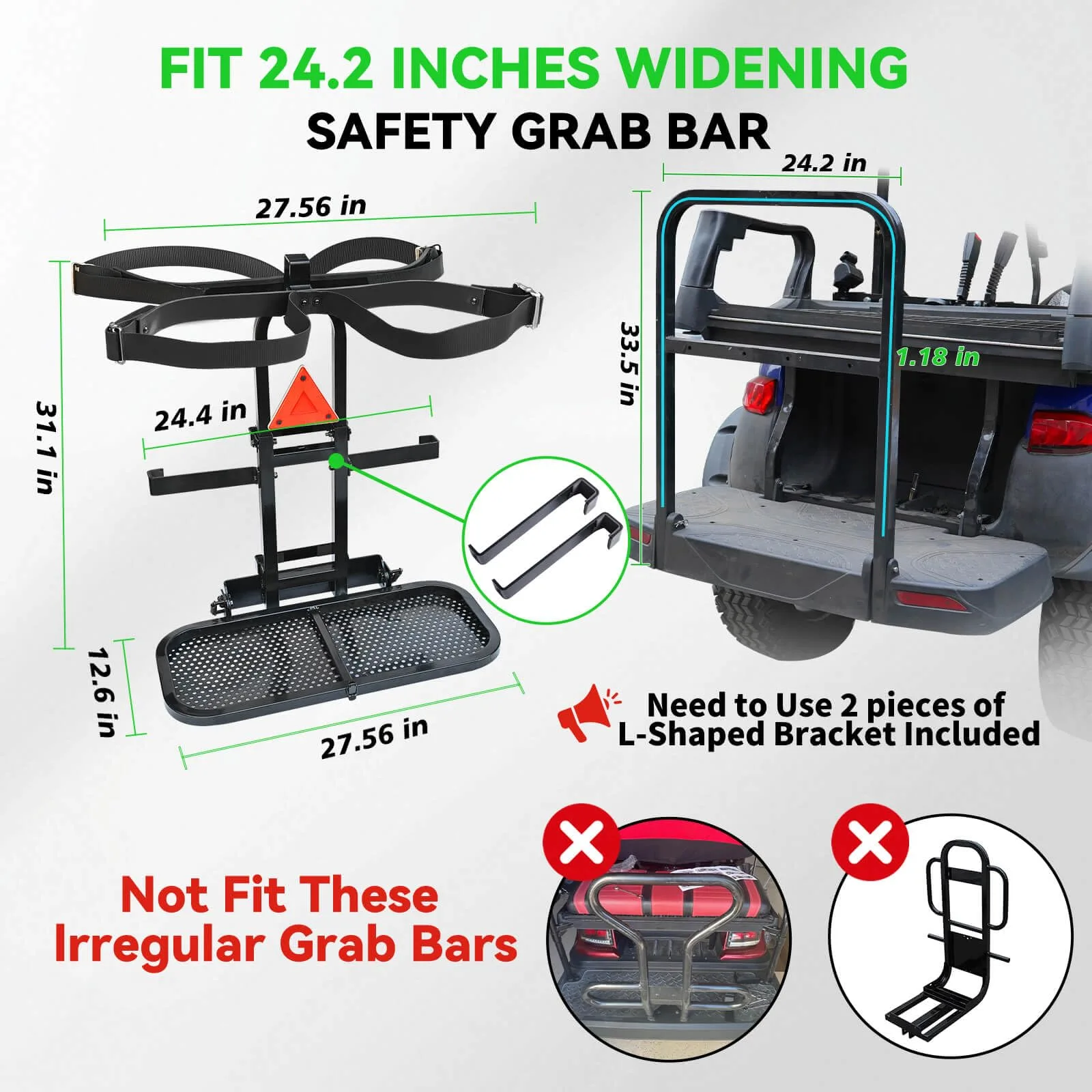 Cartalia Foldable 4‑in‑1 Rear Seat Golf Bag Holder — Black image 3