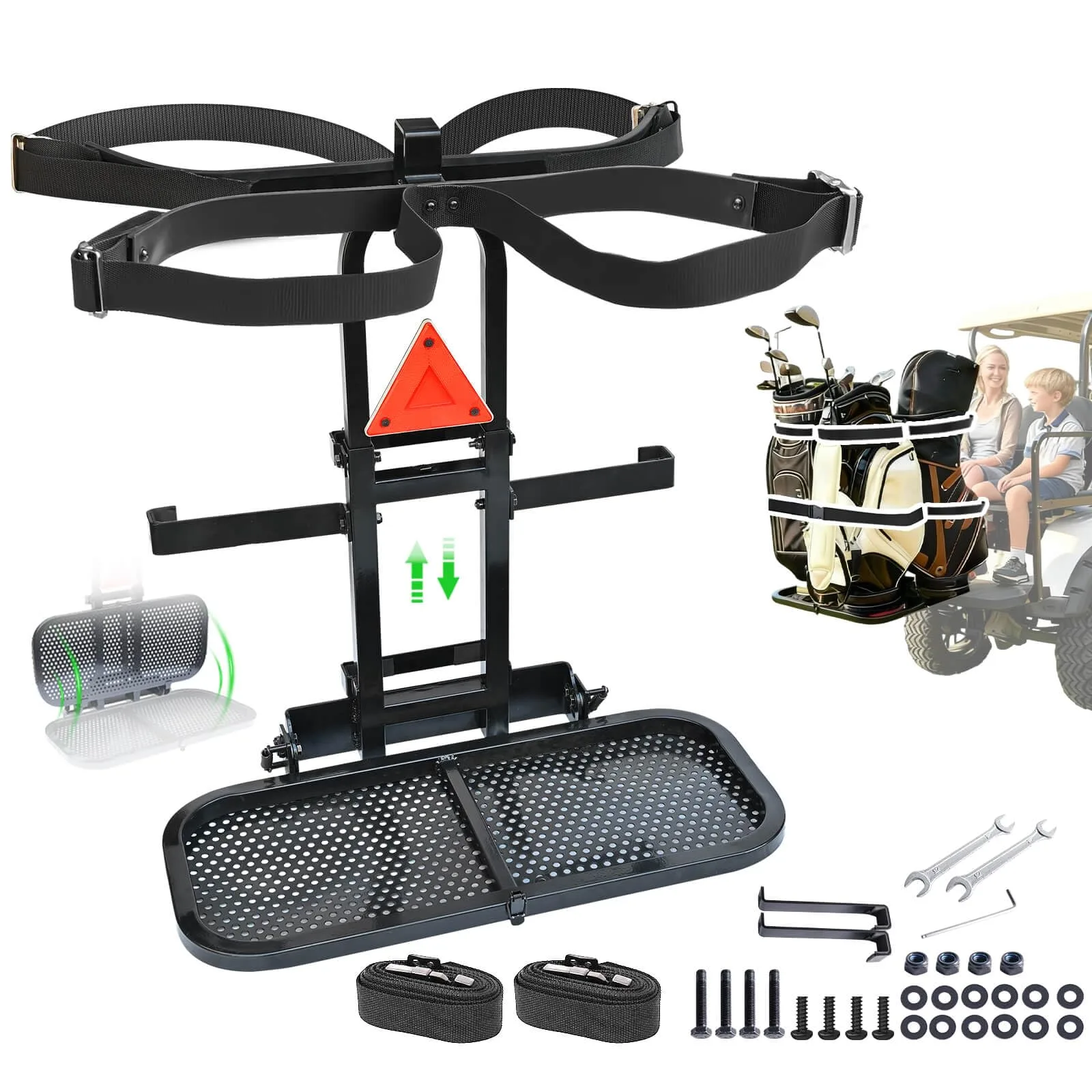 Cartalia Foldable 4‑in‑1 Rear Seat Golf Bag Holder — Black
