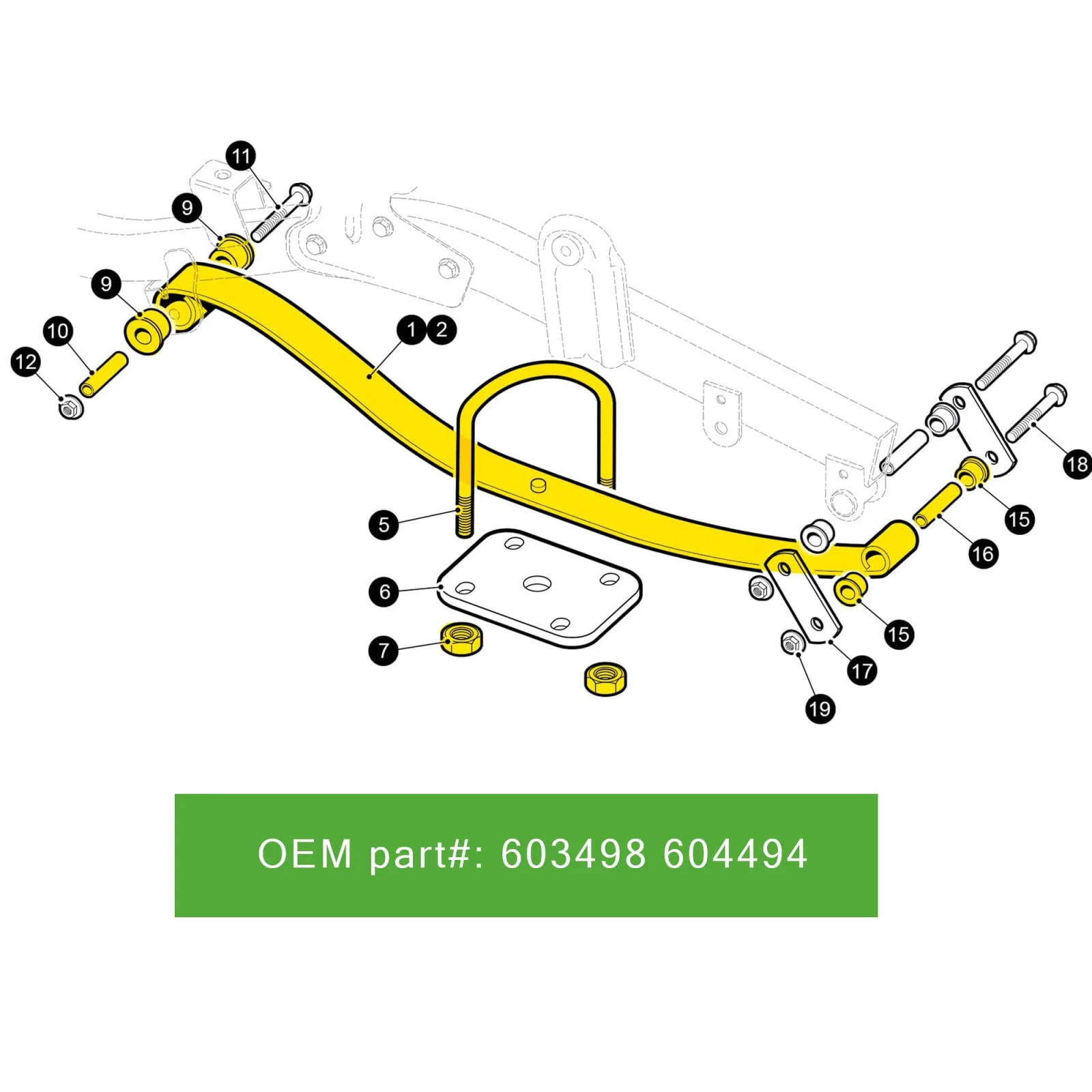 10L0L Rear Leaf Spring Kit for E-Z-GO RXV 2008-Up image 3