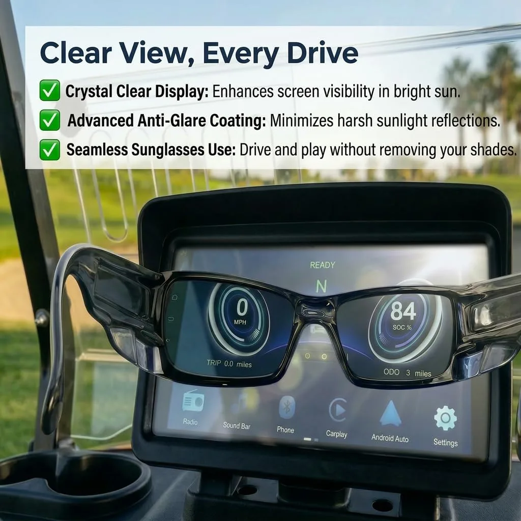 FAJIAVAGW 9-Inch Matte Screen Protector for Evolution Golf Carts image 3