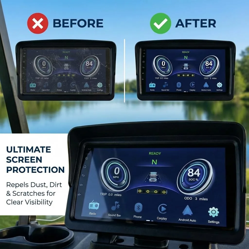 FAJIAVAGW 9-Inch Matte Screen Protector for Evolution Golf Carts image 4