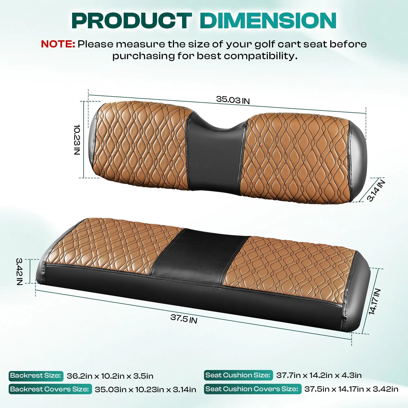 DRIVE UP Golf Cart Rear Seat Covers for Club Car and E-Z-GO image 3