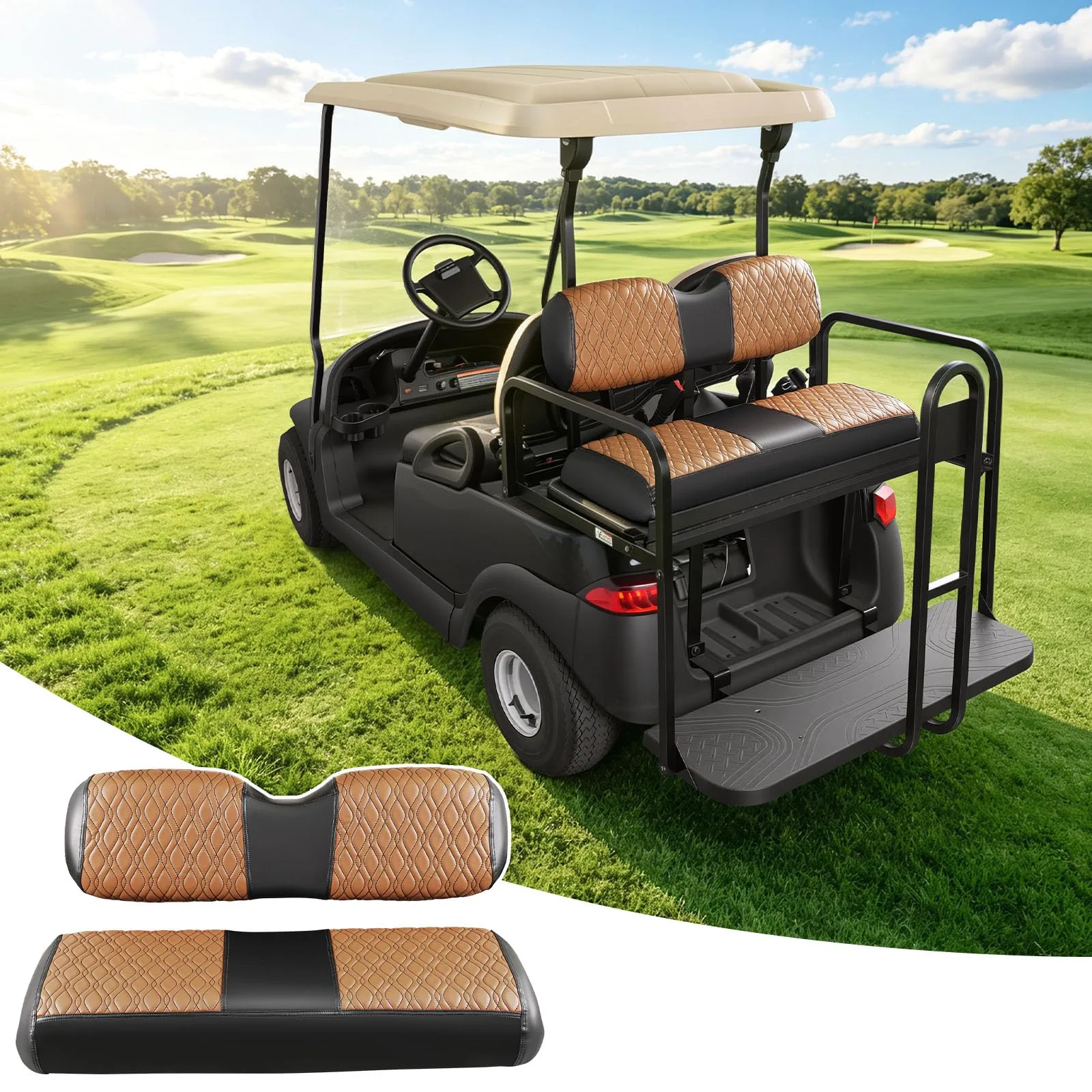 DRIVE UP Golf Cart Rear Seat Covers for Club Car and E-Z-GO