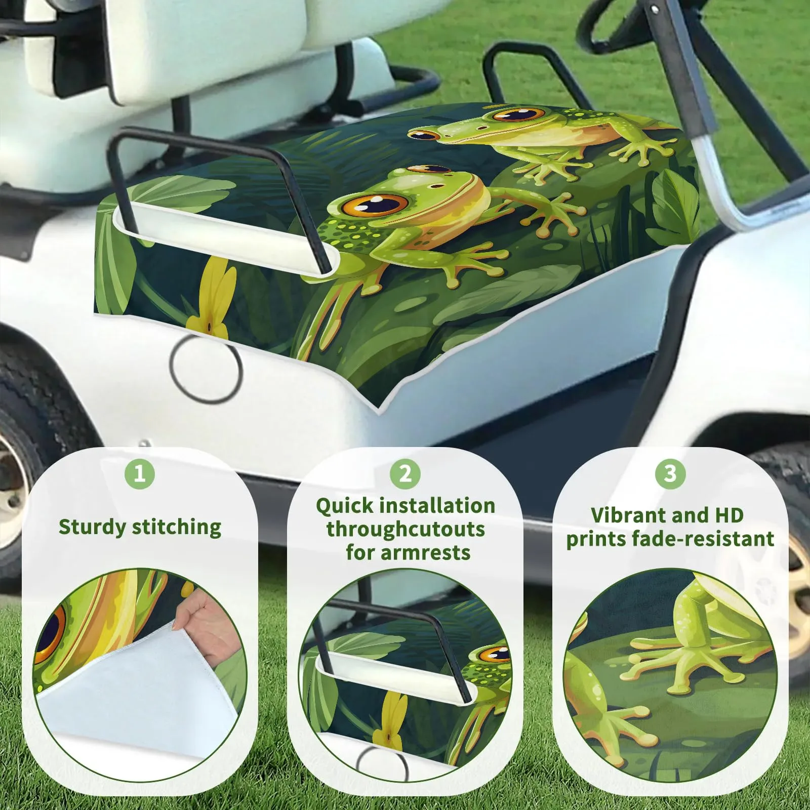 Tiveruda Tropical Forest Frog Golf Cart Seat Cover image 3