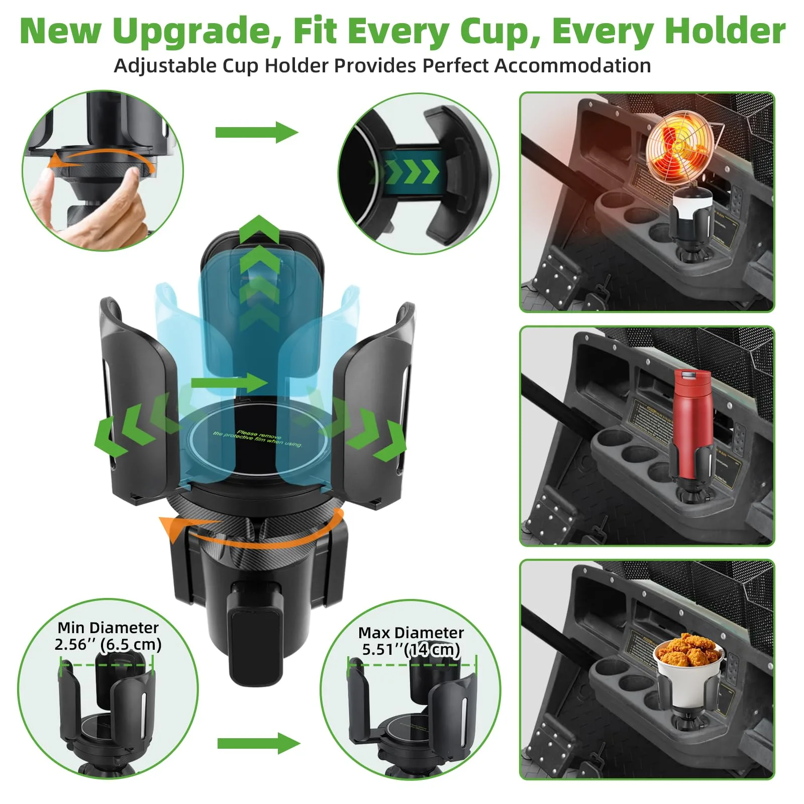 Roykaw Adjustable Golf Cart Heater Cup Holder image 3