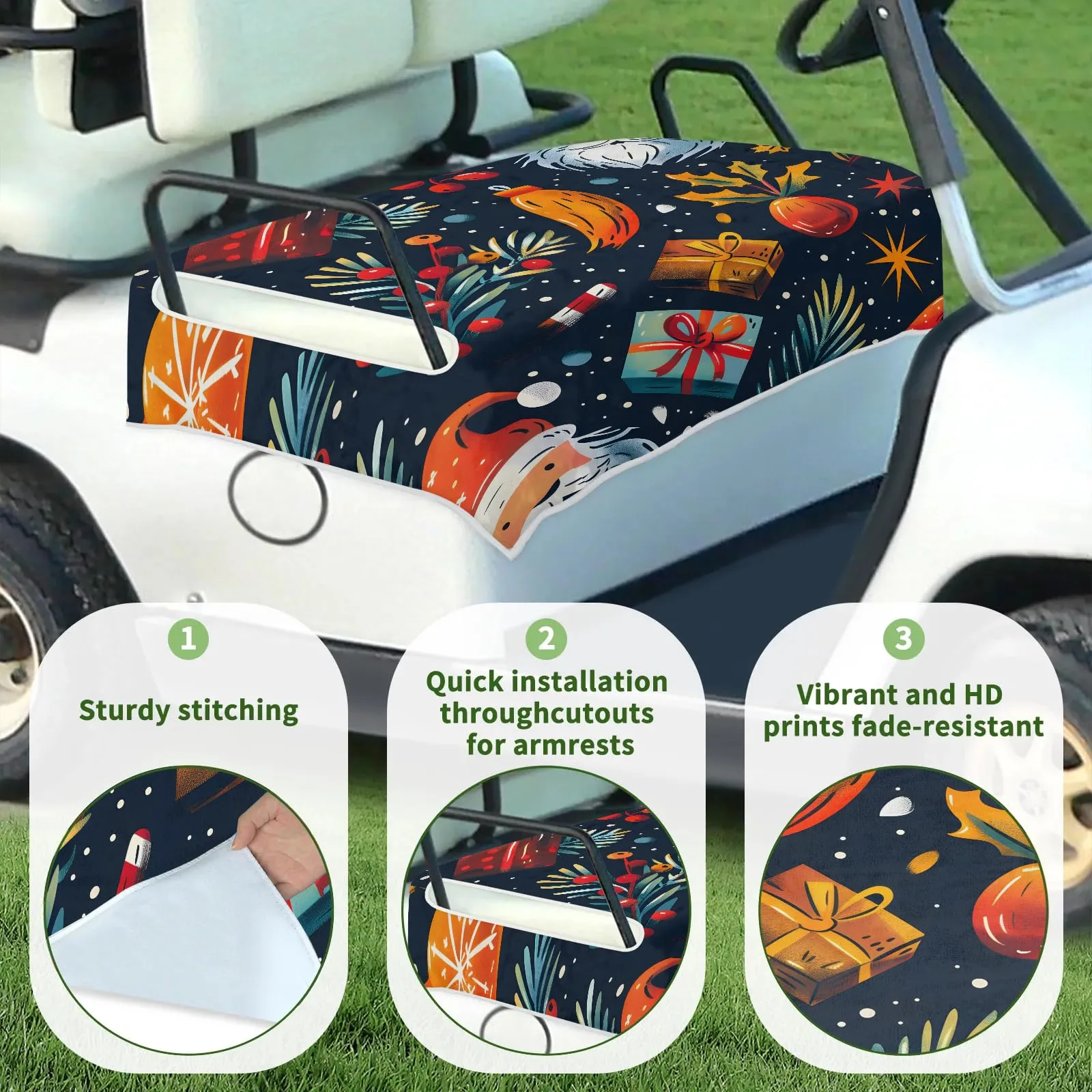 Tiveruda Golf Cart Seat Cover for Double Seats image 3