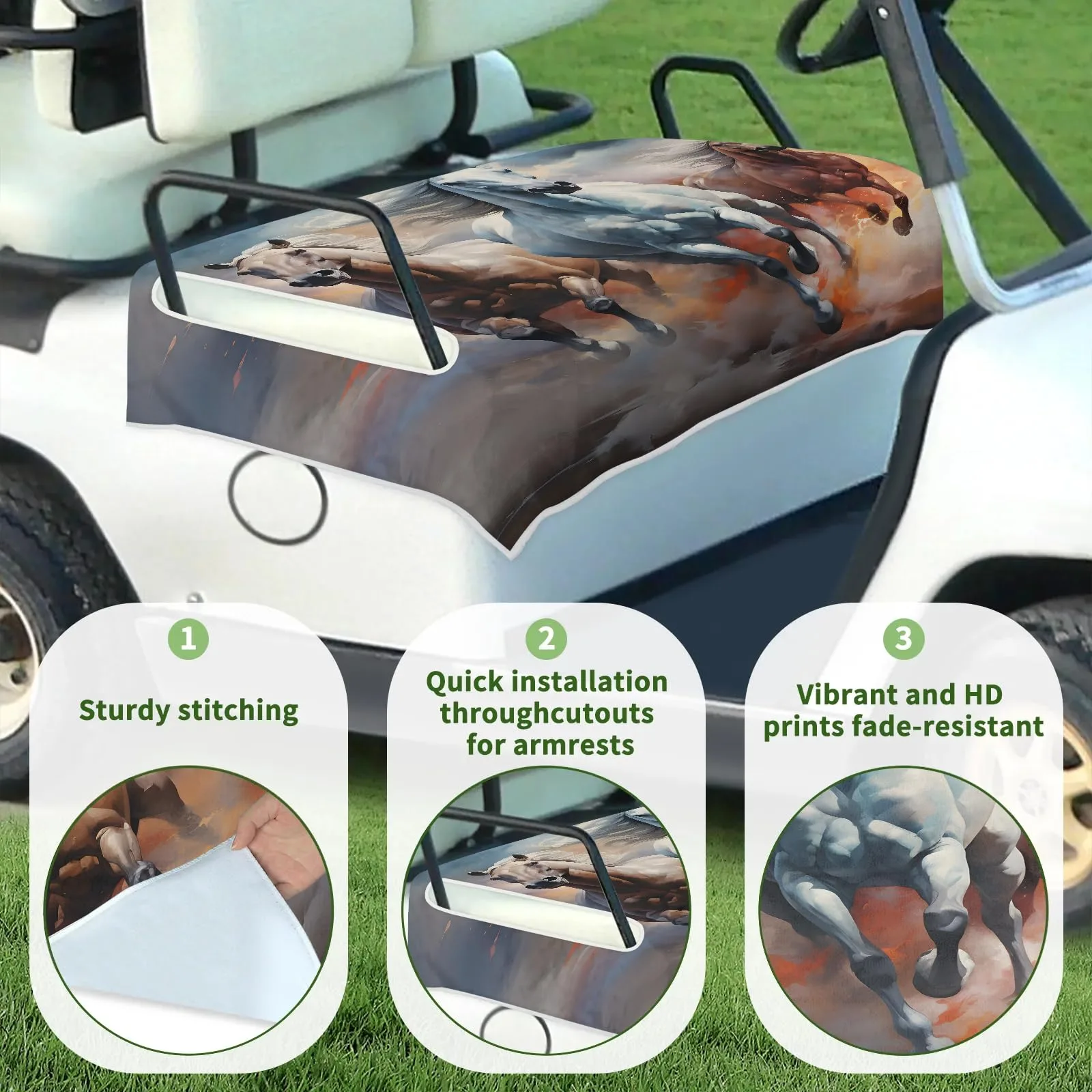 Tiveruda Golf Cart Seat Cover for Double Seats, 51 x 31 in image 3