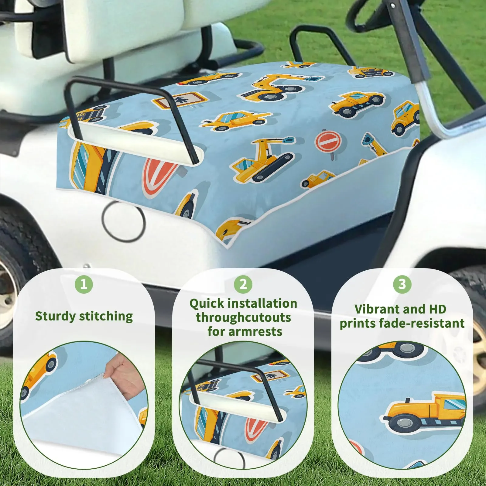 Tiveruda Golf Cart Seat Cover for Double Seats, 51 x 31 in image 3