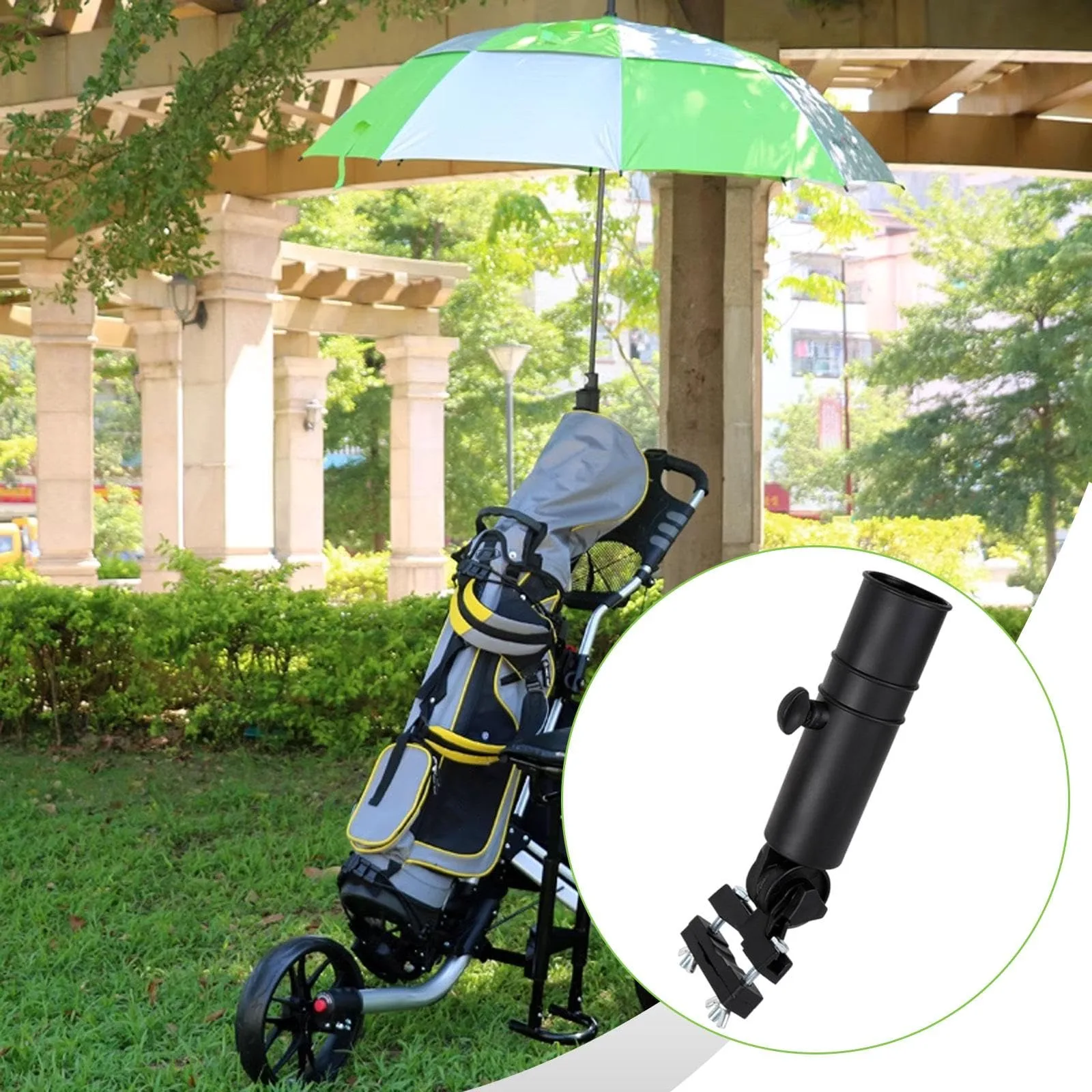 rockible Universal Golf Cart Umbrella Holder Clamp, Black image 4
