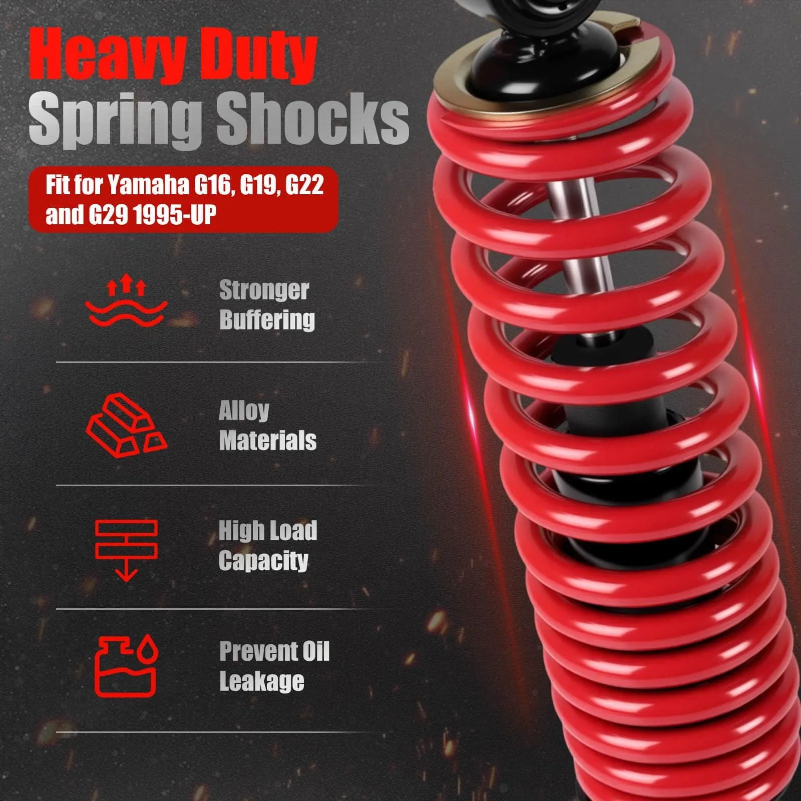 LEAPGOMAX Heavy-Duty Rear Shocks for Yamaha Golf Carts image 2