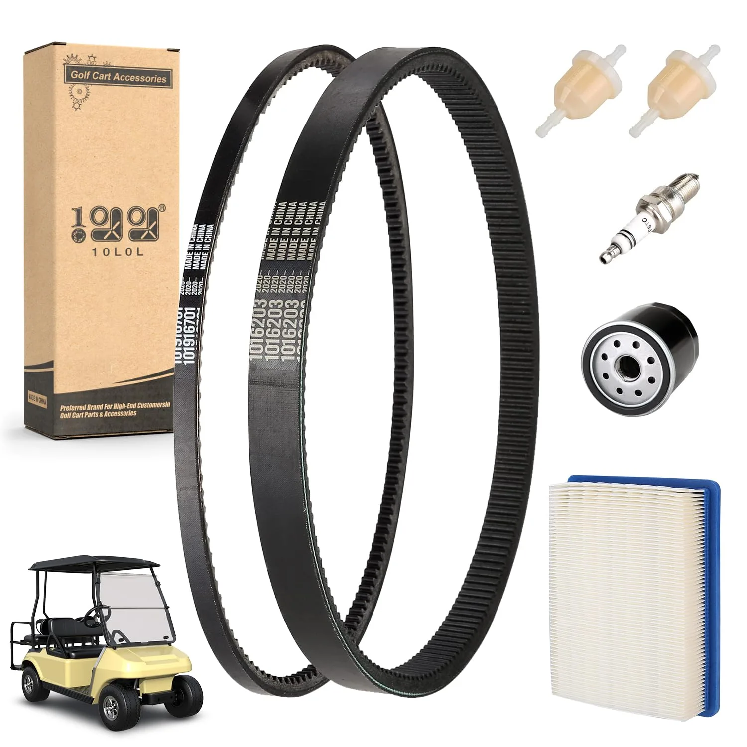 10L0L Tune-Up Kit and Belts for Club Car DS 1992-2004