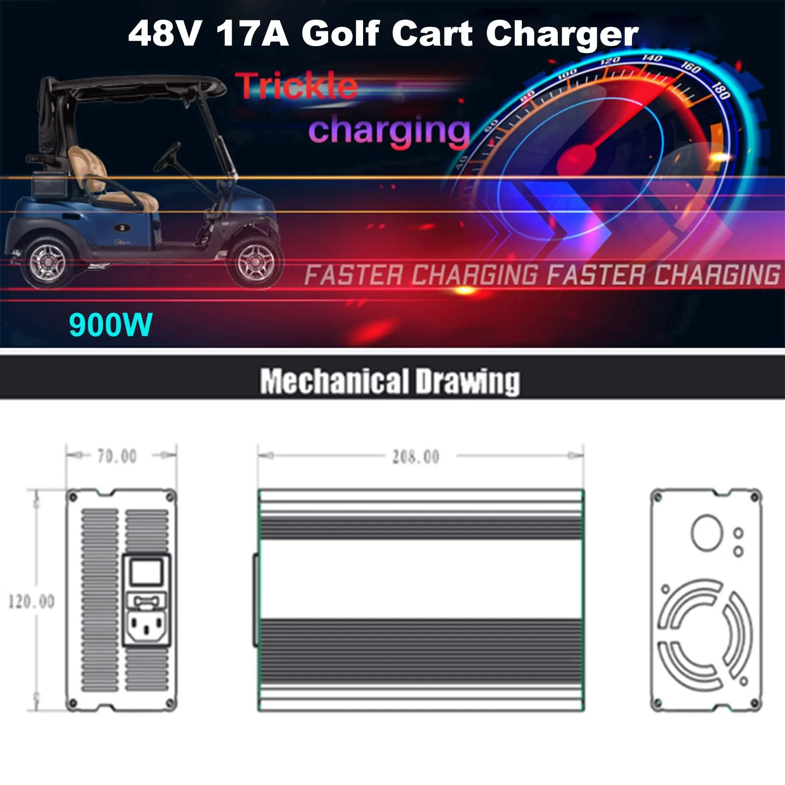HYDTGZ 48V 17A Golf Cart Battery Charger for G19-22 image 2