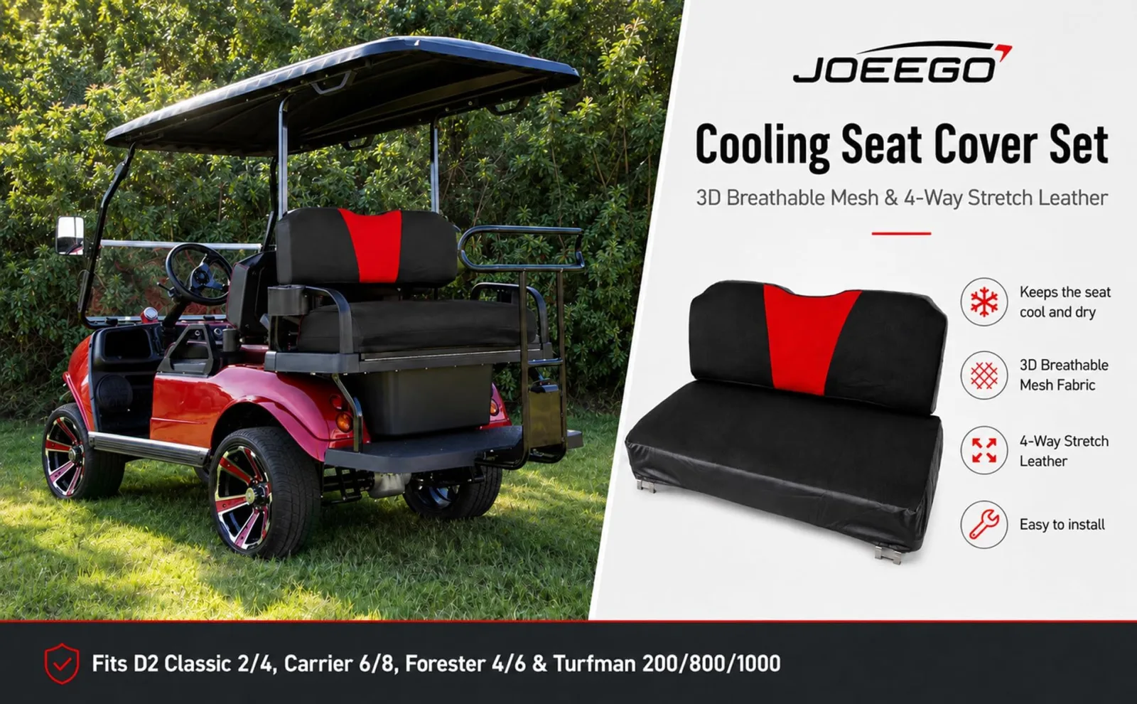 JOEEGO Golf Cart Cooling Seat Cover Set JO-GSC-01 image 4