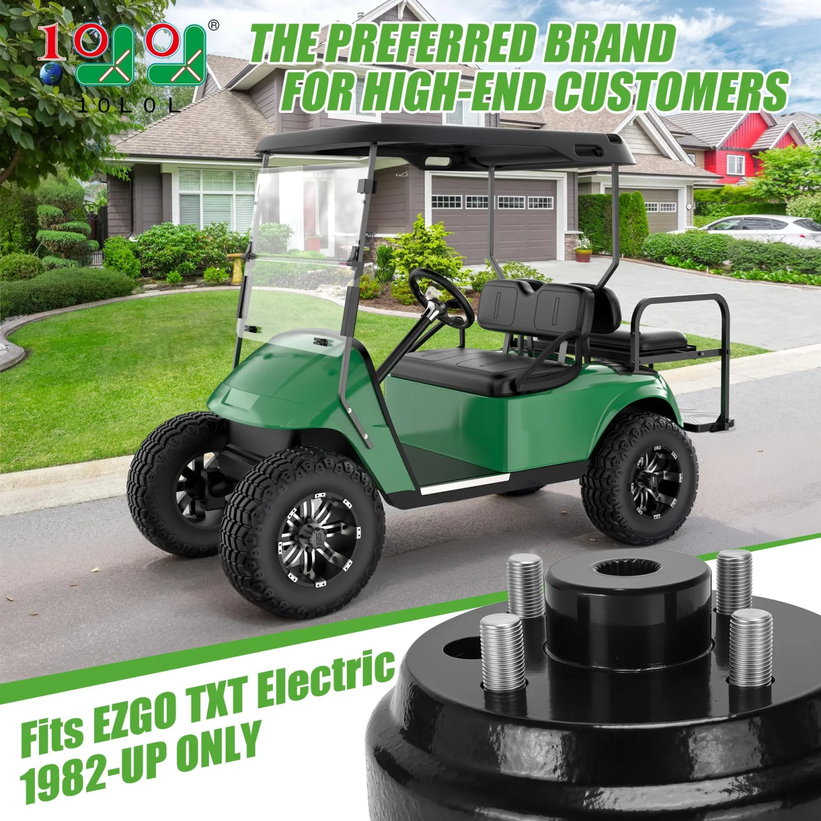 10L0L EZGO TXT Gas Brake Drum Assembly, 2-Pack image 2