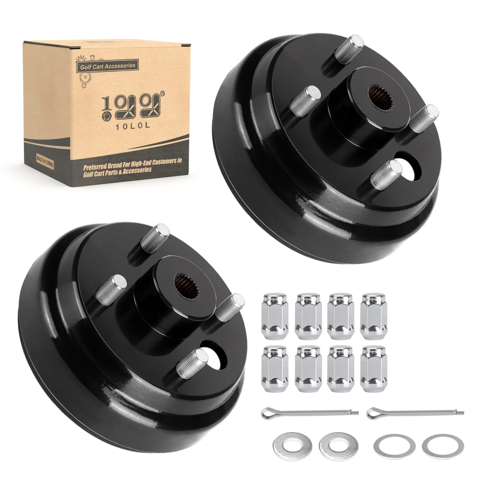 10L0L EZGO TXT Gas Brake Drum Assembly, 2-Pack