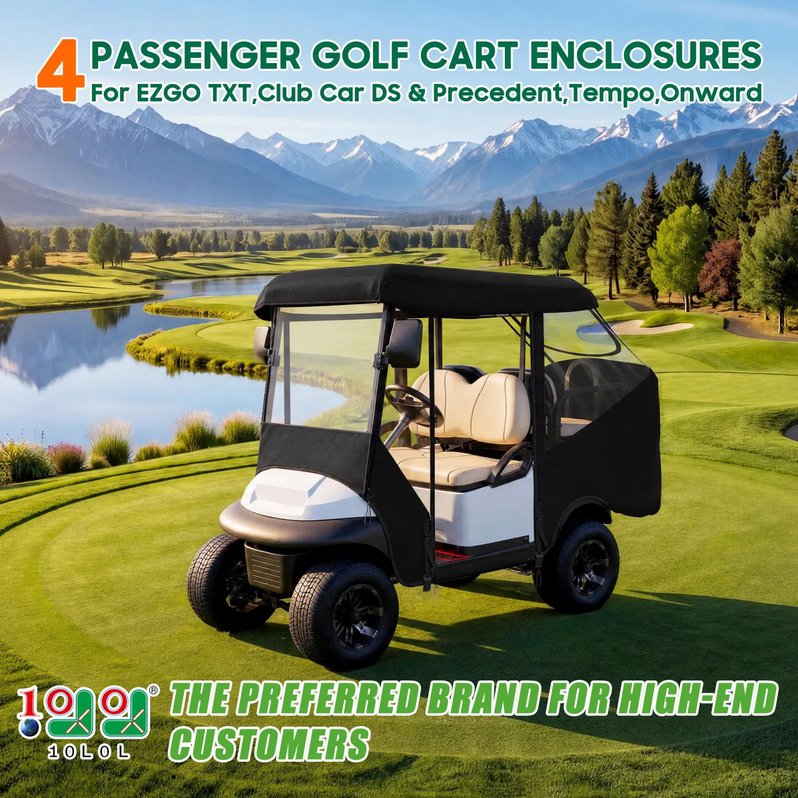 10L0L ACC-F57-F 4-Passenger Golf Cart Enclosure image 2