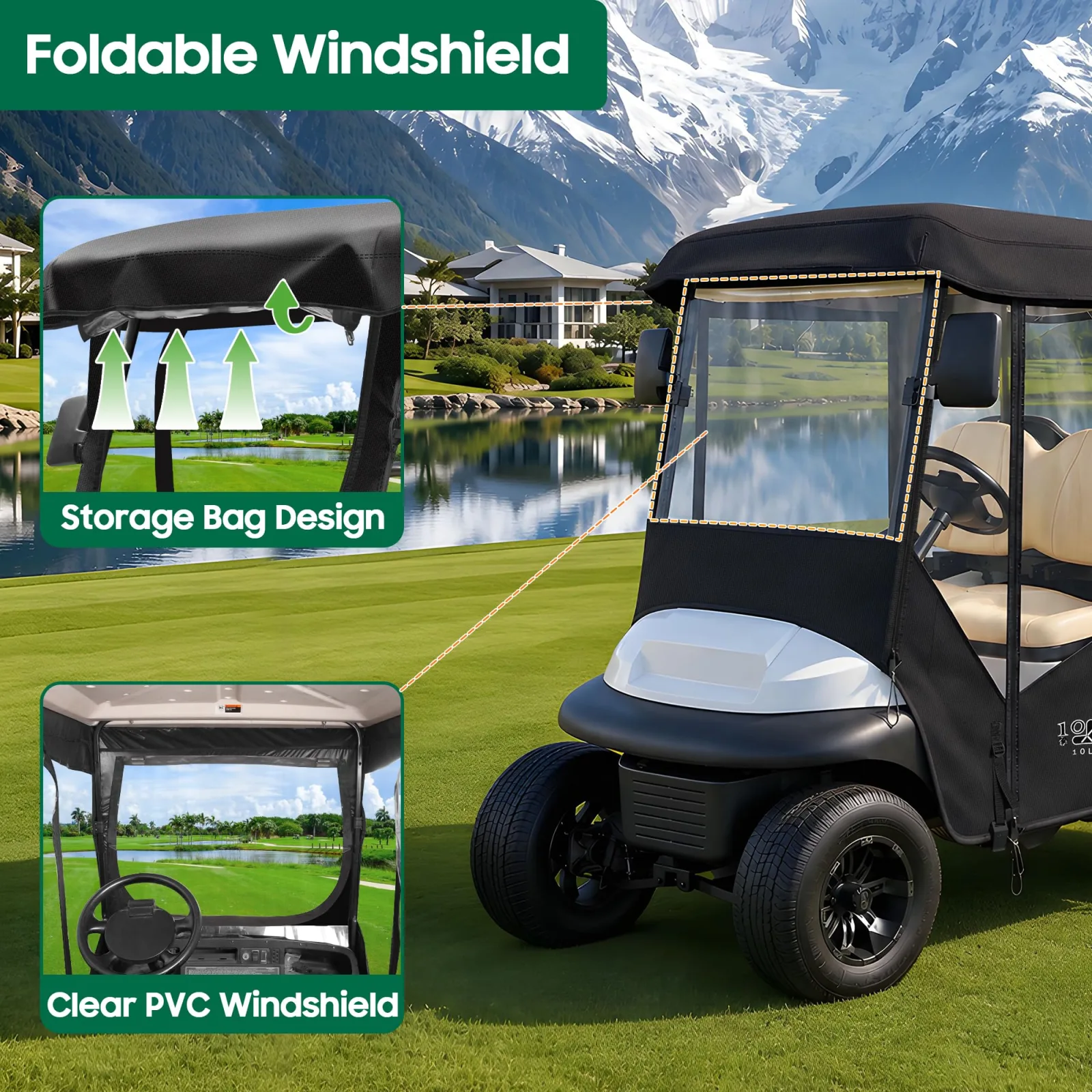 10L0L ACC-F57-F 4-Passenger Golf Cart Enclosure image 4