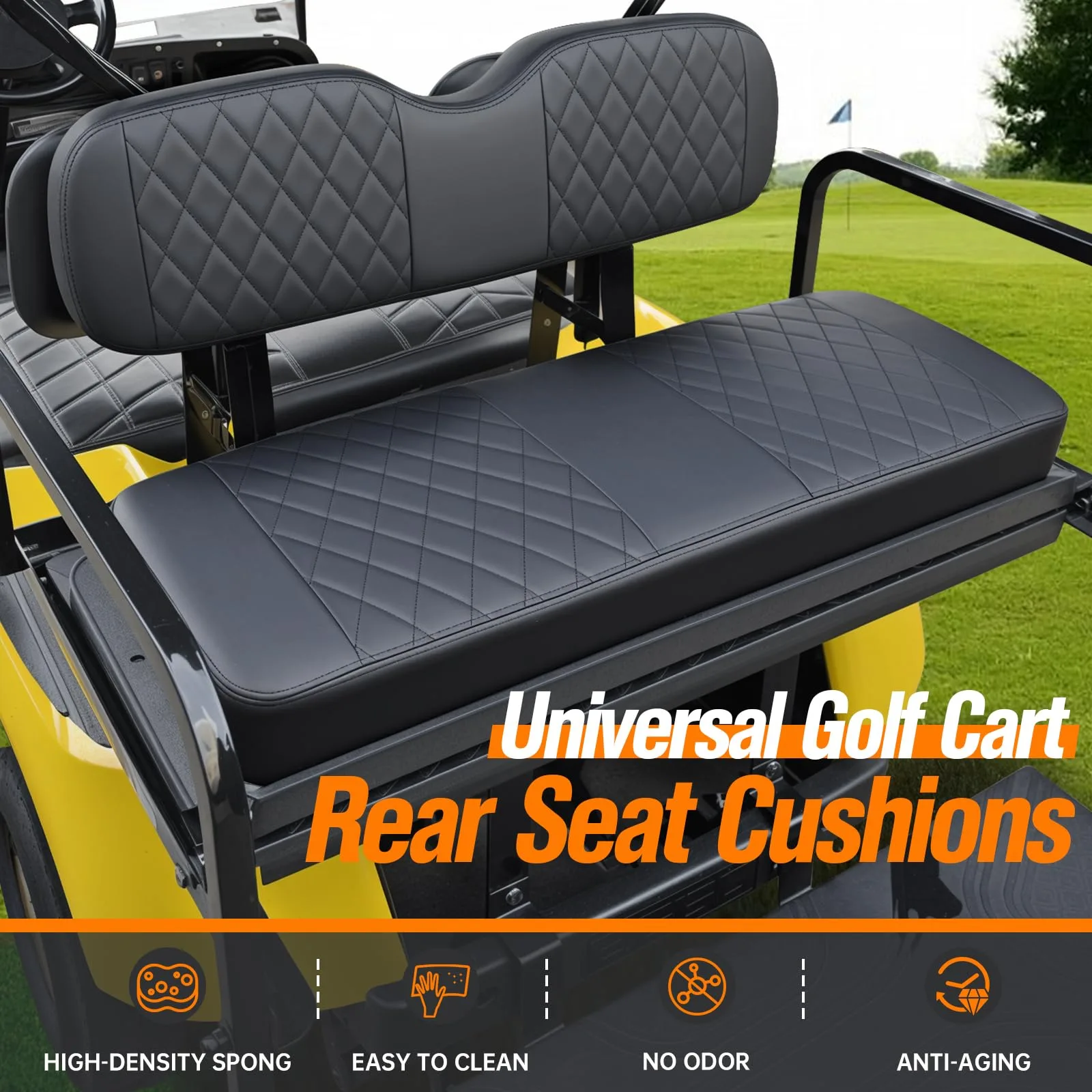 GODCTSUP Rear Flip-Seat Cushion Set for Club Car, E-Z-GO, Yamaha — G9-TYHZD-02 image 2