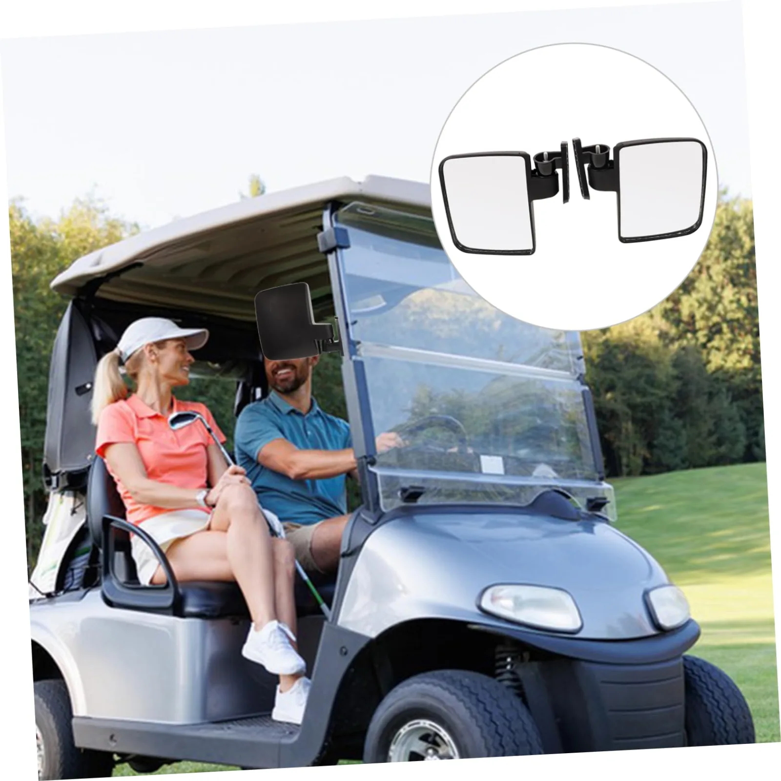 Alipis Universal Golf Cart Rearview Mirror Pair image 4