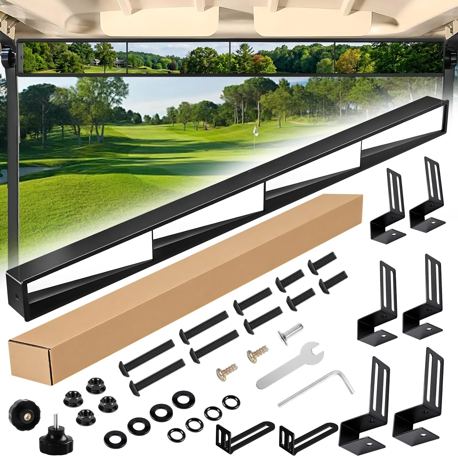 RIZINKART 4-Panel Golf Cart Rear View Mirror