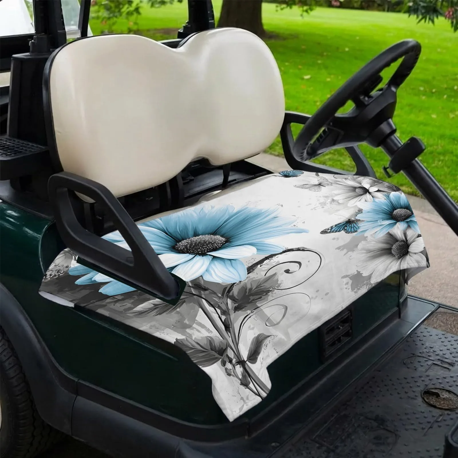 Trosturdspn Floral Golf Cart Seat Towel Blanket 51 x 31