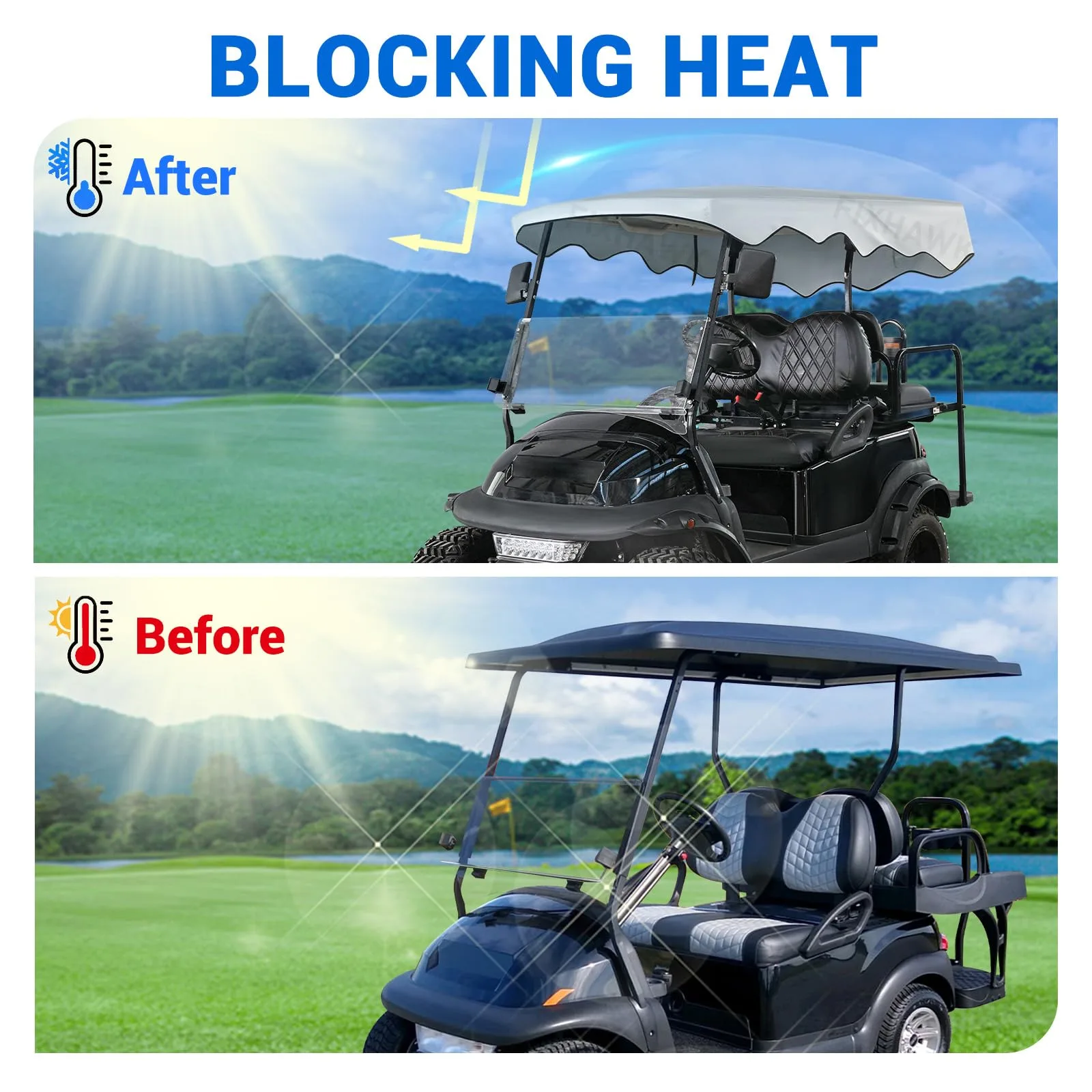 FIXHAWK Sun Shade Cover for Club Car Precedent 2+2 image 4
