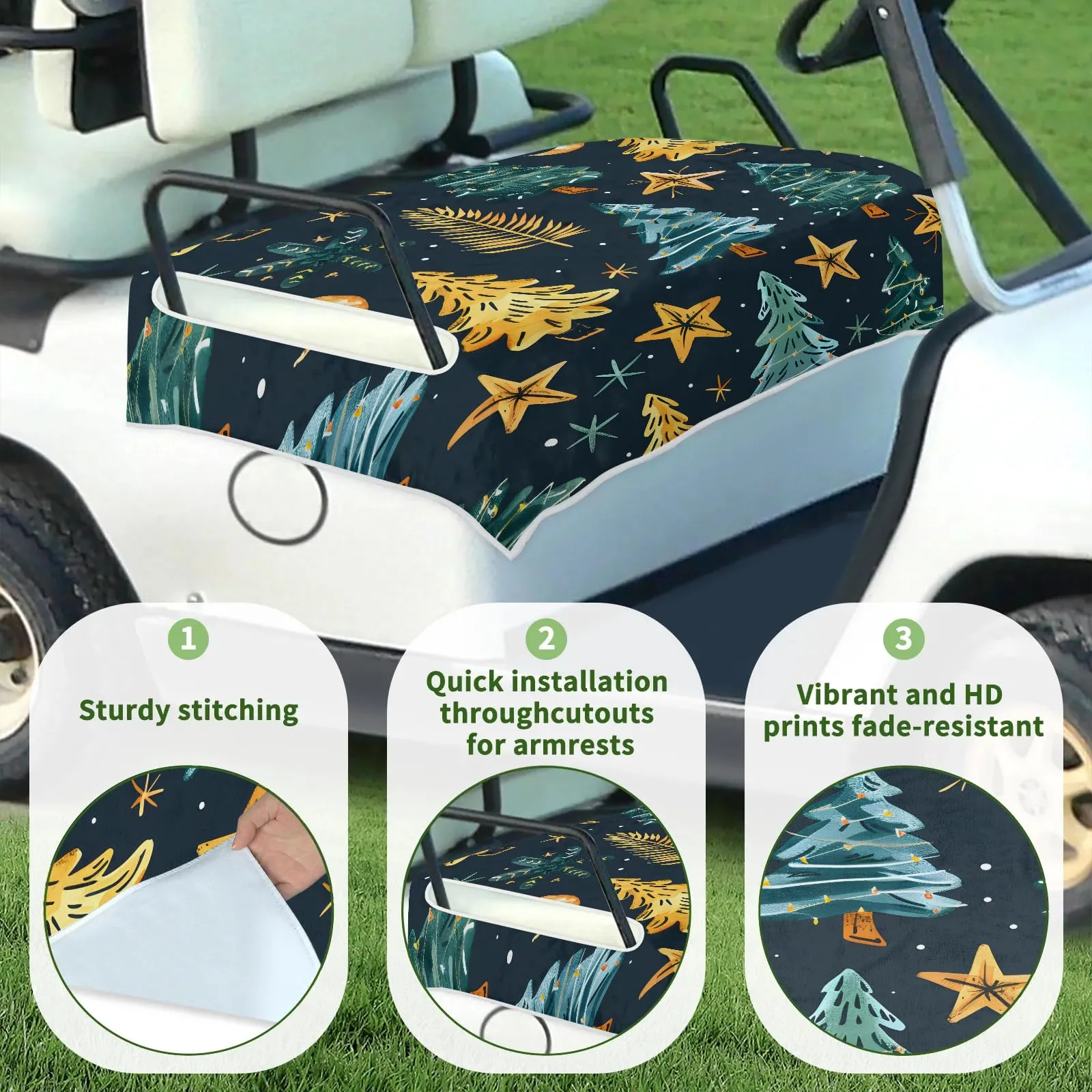 Tiveruda Golf Cart Seat Cover for Double Seats image 3