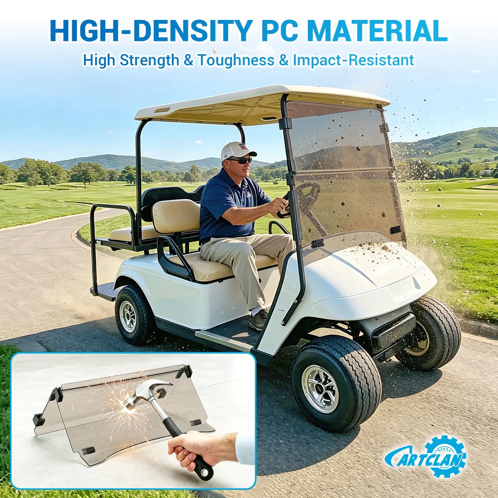 CartClan CT-0151 Windshield for 1995-2013 E-Z-GO TXT image 3