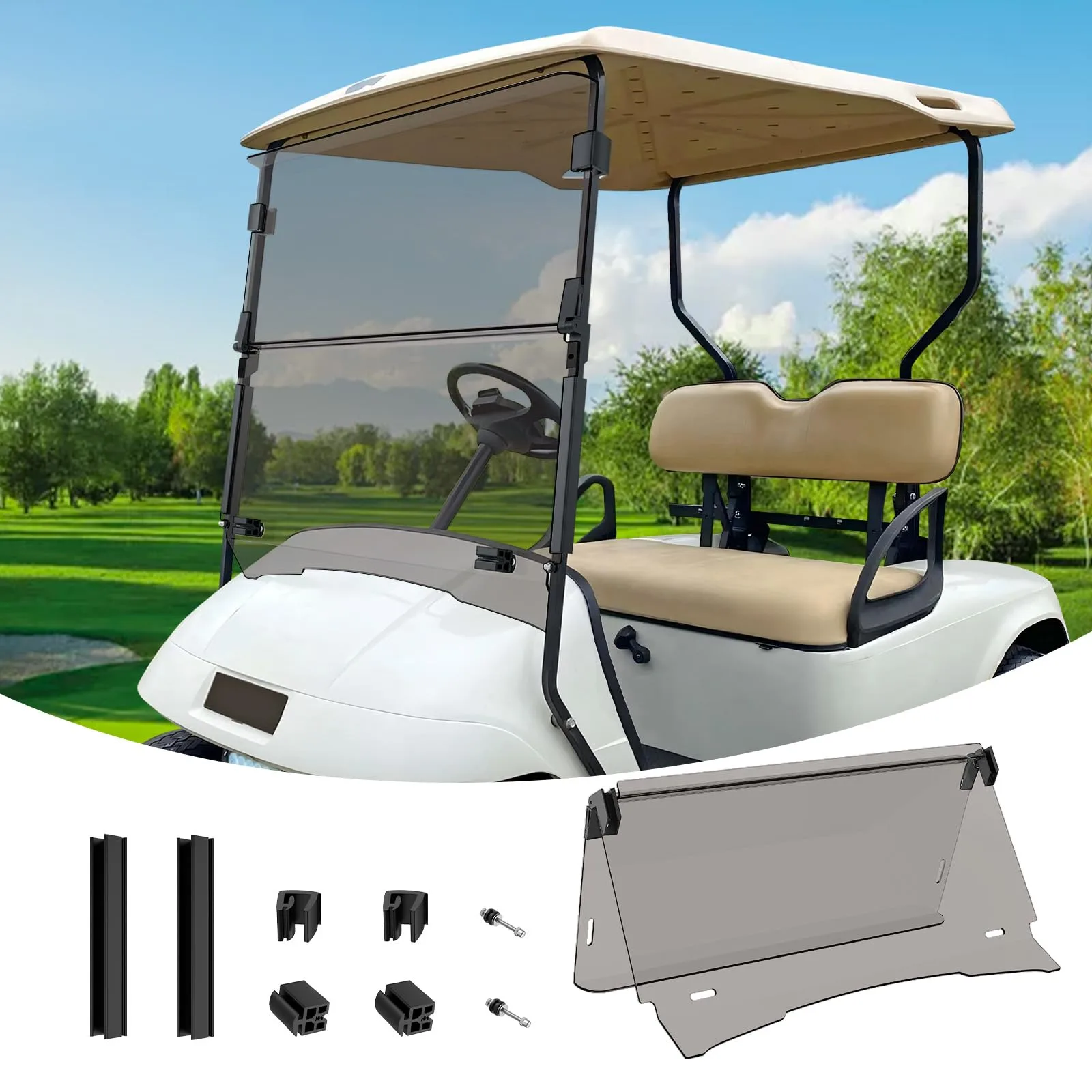 CartClan CT-0151 Windshield for 1995-2013 E-Z-GO TXT