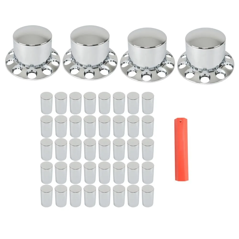 Generic Mod-G33S-1354 Chrome 33mm Flat-Head Hubcap Kit