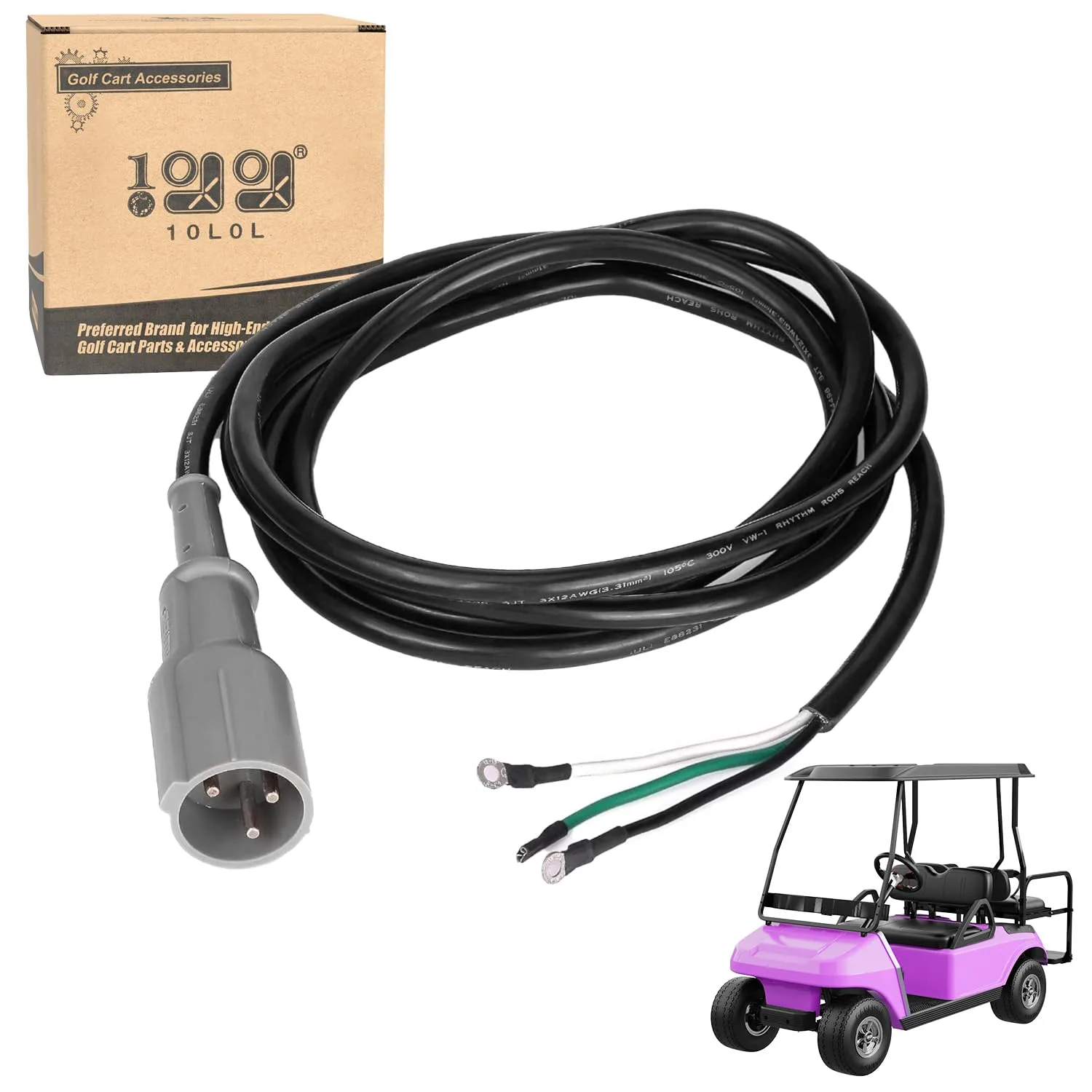 10L0L 48V Charger Cordset for Club Car DS & Precedent