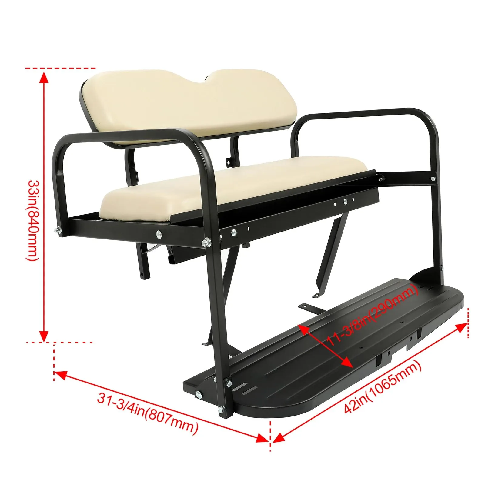 Rear Seat Kit for 2007-2016 Yamaha Drive G29 Golf Cart image 4