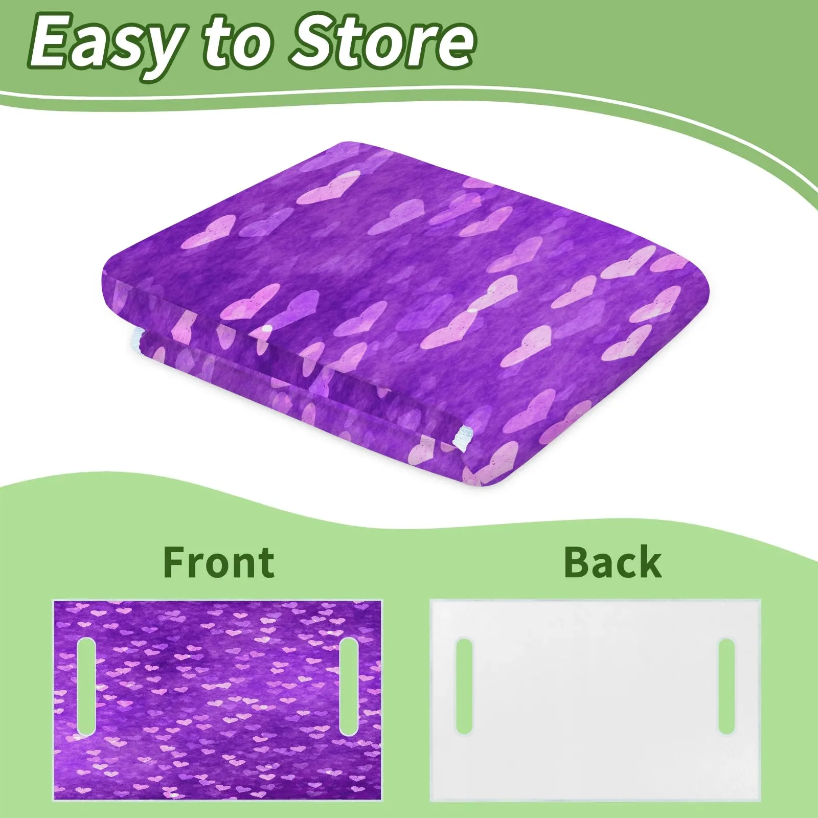 Tiveruda Heart Purple Golf Cart Seat Cover, 51 x 31 in image 4