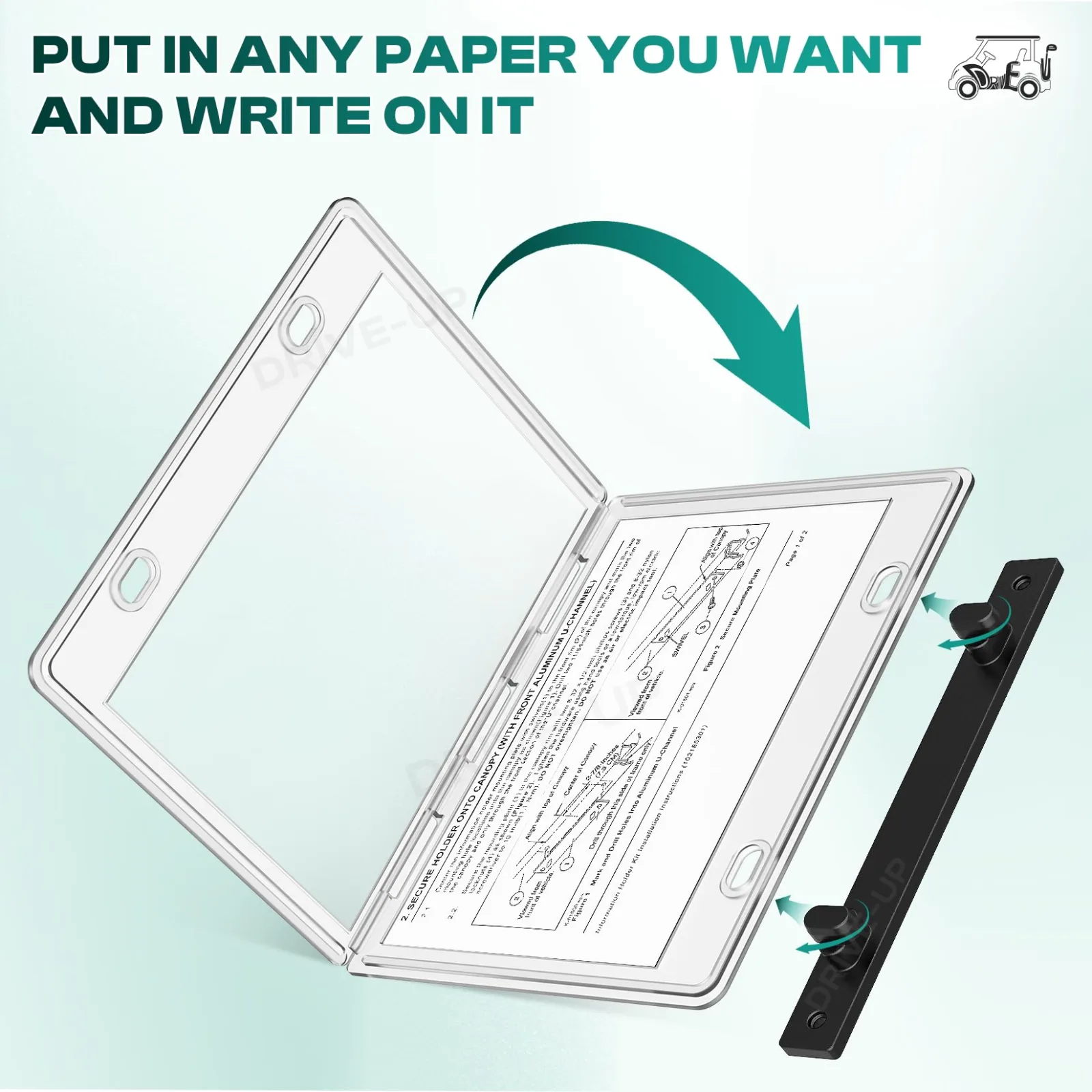 DRIVE UP Transparent Hinged Message Holder DU00178 for Club Car image 4