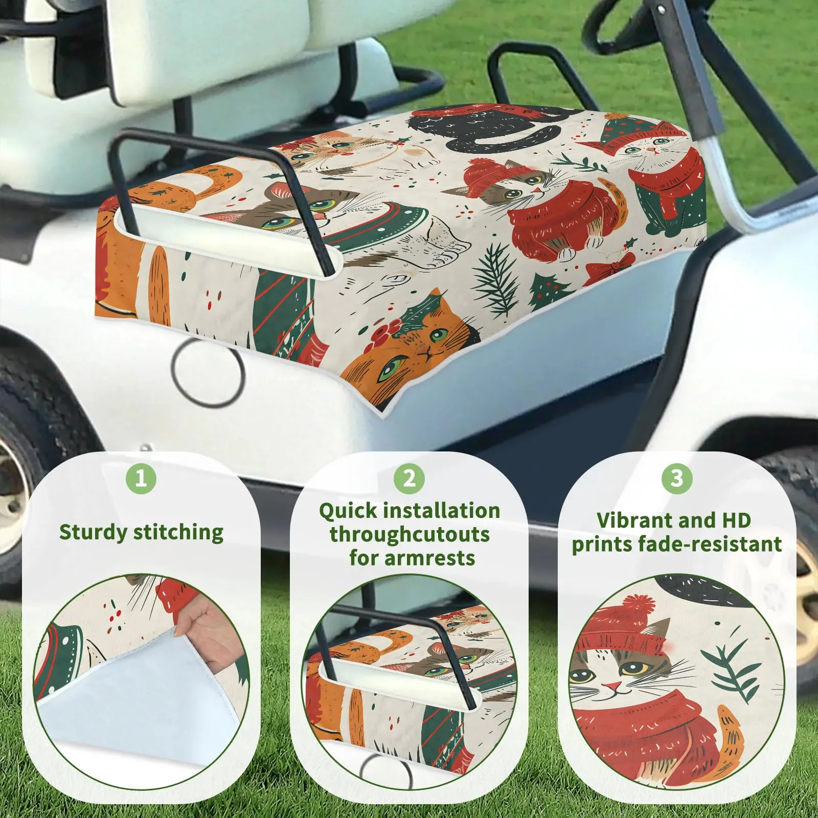 Tiveruda Golf Cart Seat Cover for Double Seats, 51 x 31 in image 3