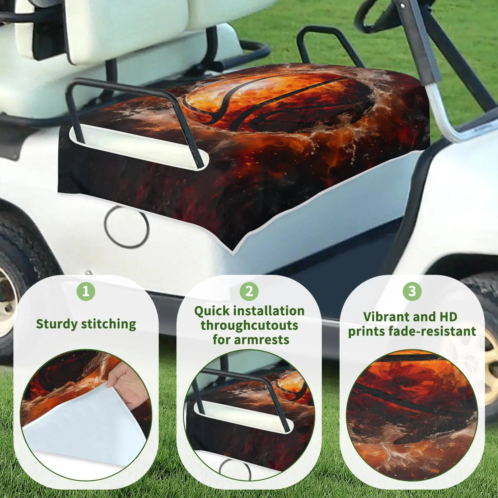 Tiveruda Golf Cart Seat Cover for Double Seats image 3