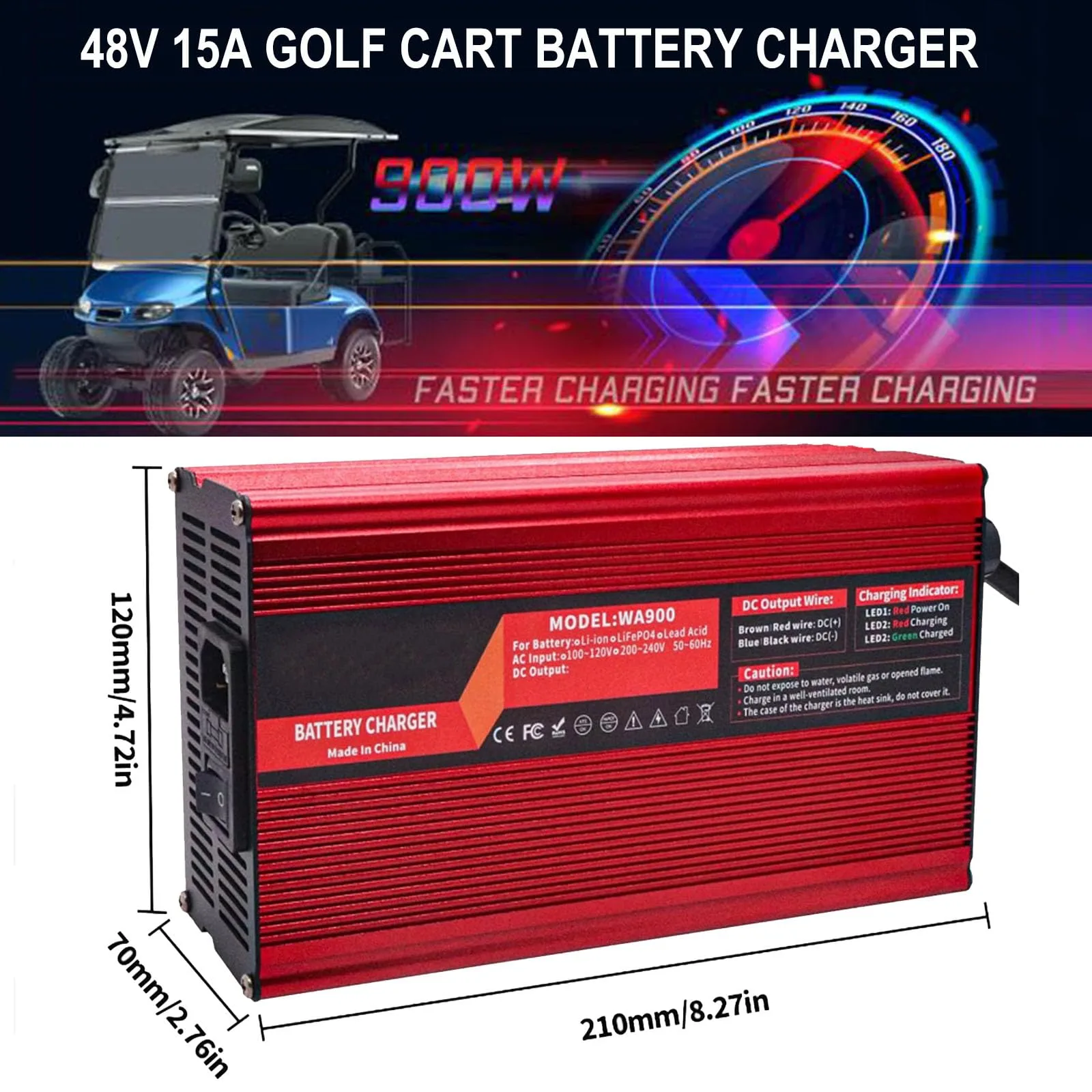HYDTGZ 48V 15A Golf Cart Battery Charger image 2