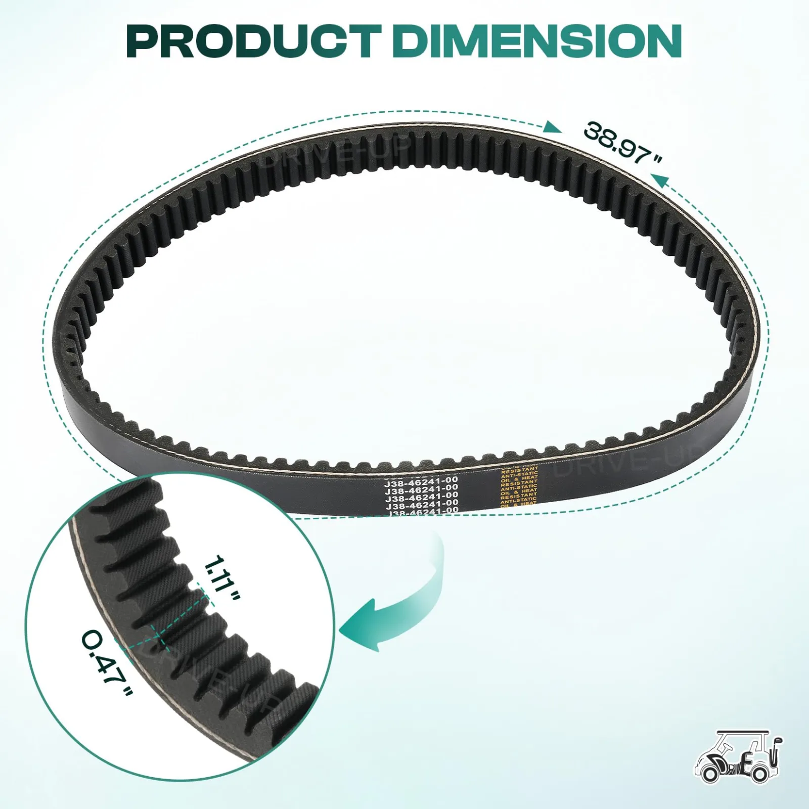 DRIVE UP Drive Belt for Yamaha Golf Carts J38-46241-00 image 3