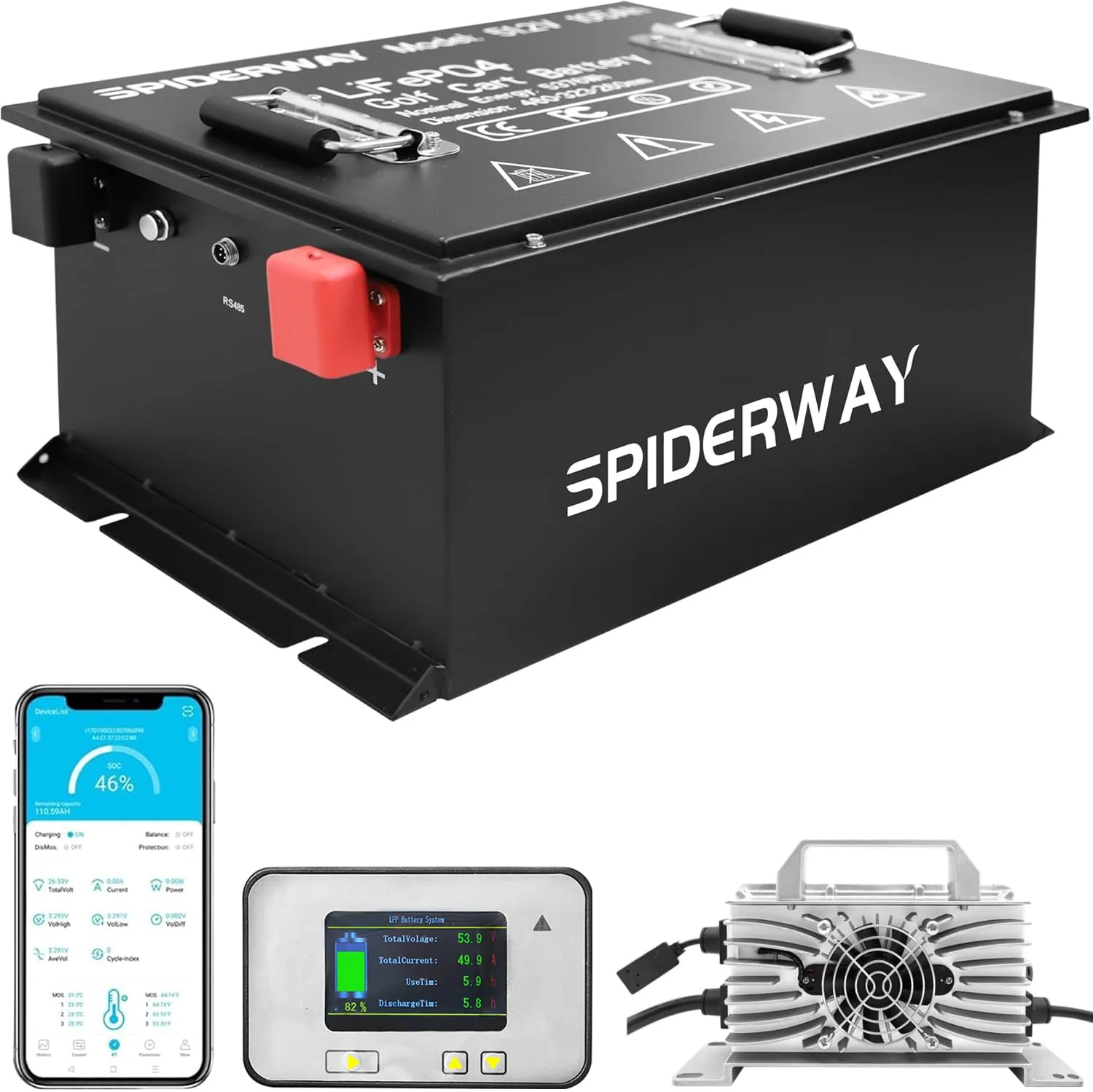 SWKOCNOI 36V 105Ah Lithium Golf Cart Battery with Charger