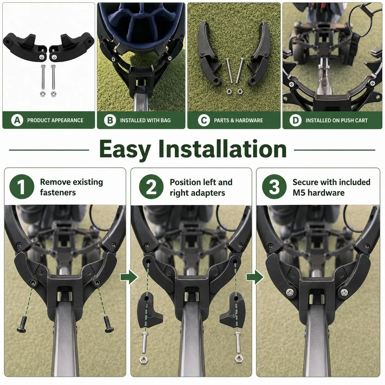 POKMJHG Golf Bag Stabilizer Adapters for MGI Zip Navigator AT image 3