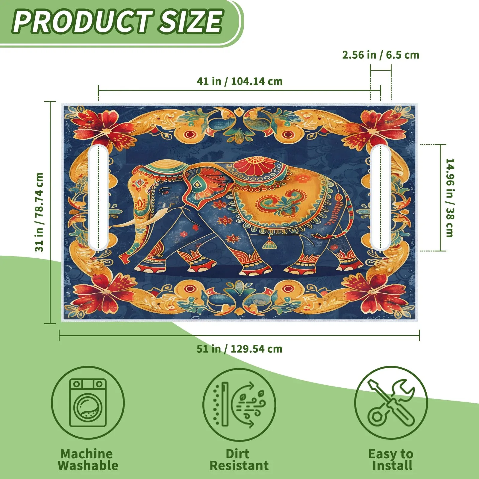 Tiveruda Floral Golf Cart Seat Cover for Double Seats image 2