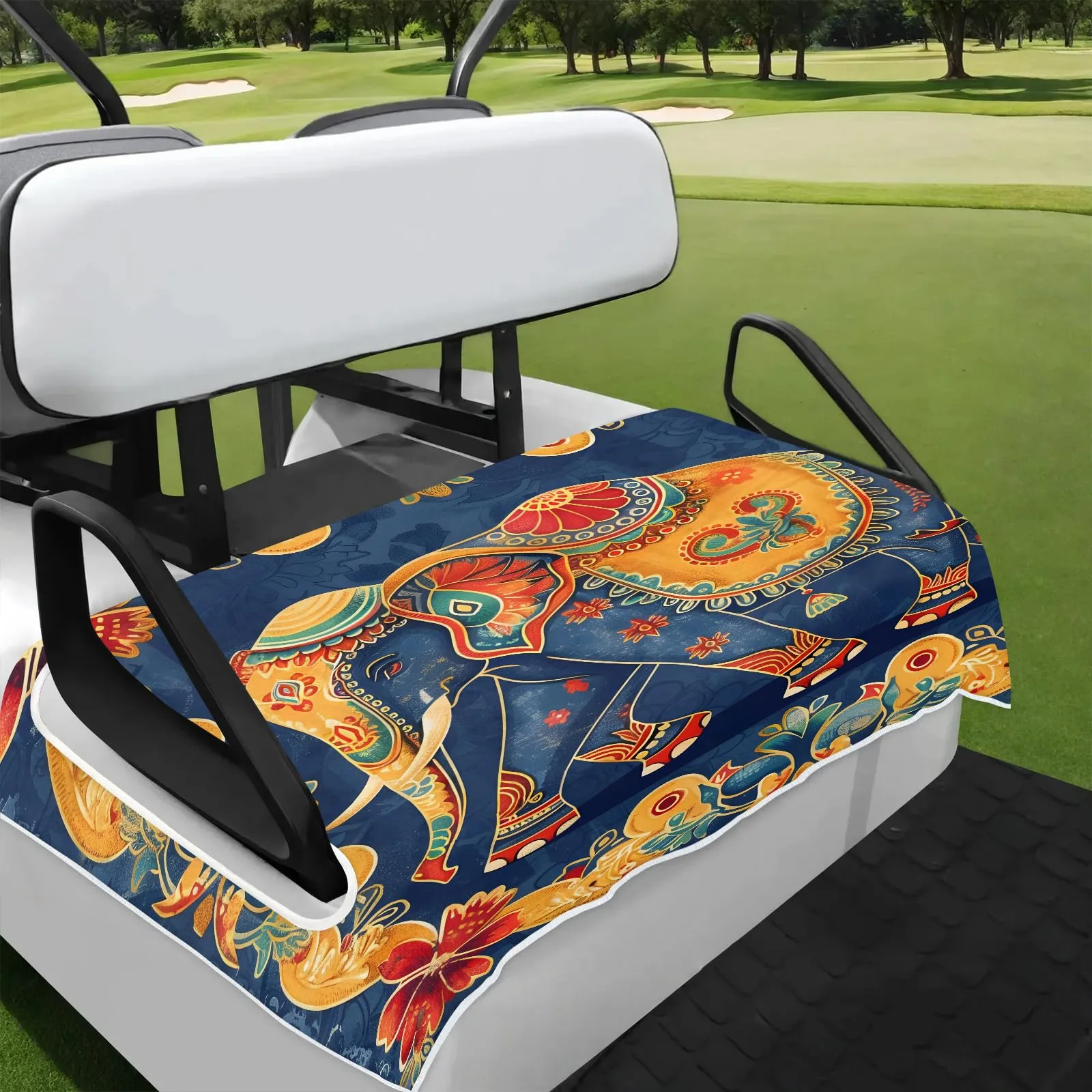 Tiveruda Floral Golf Cart Seat Cover for Double Seats