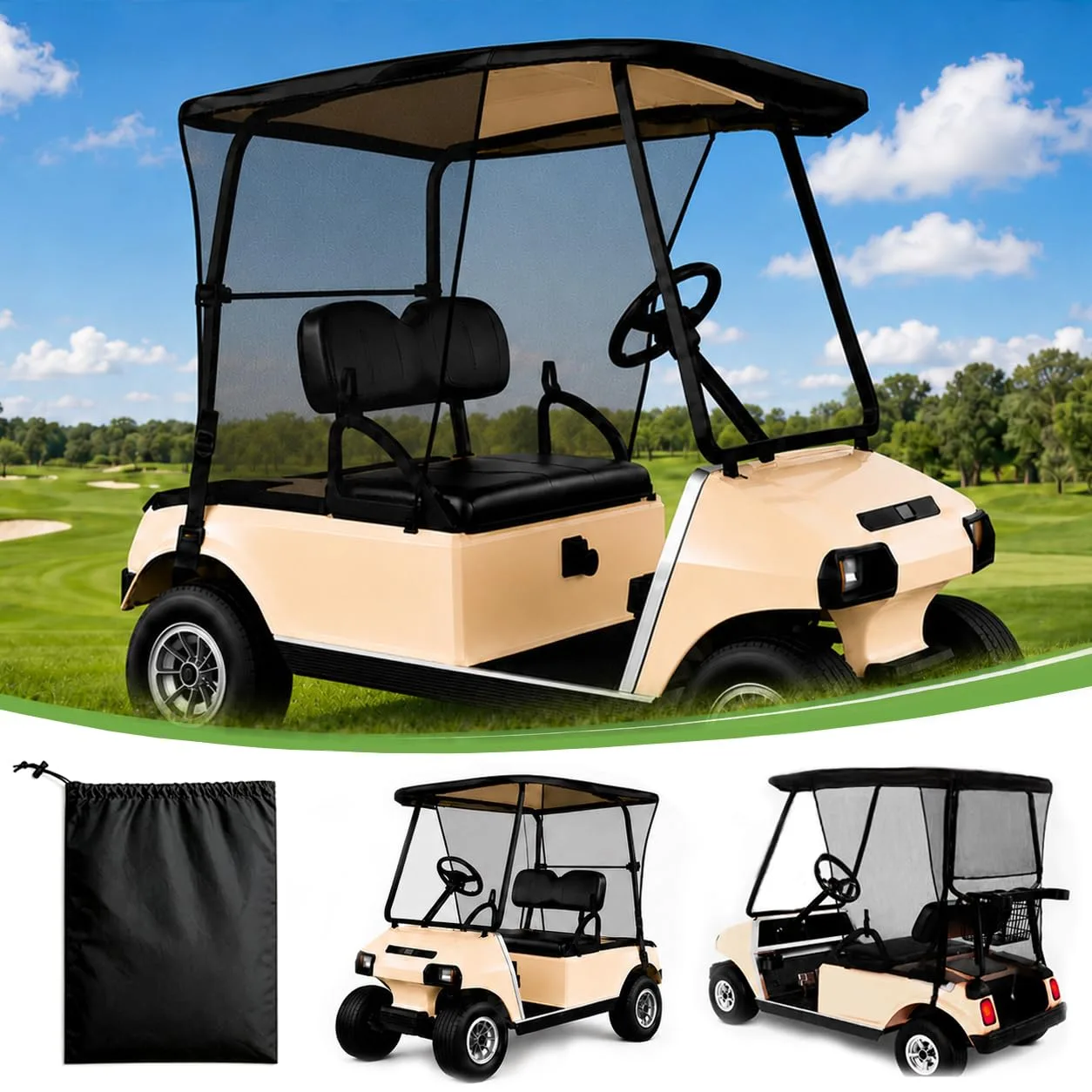 ovsor Golf Cart Sun Shade Cover for Club Car and E-Z-GO
