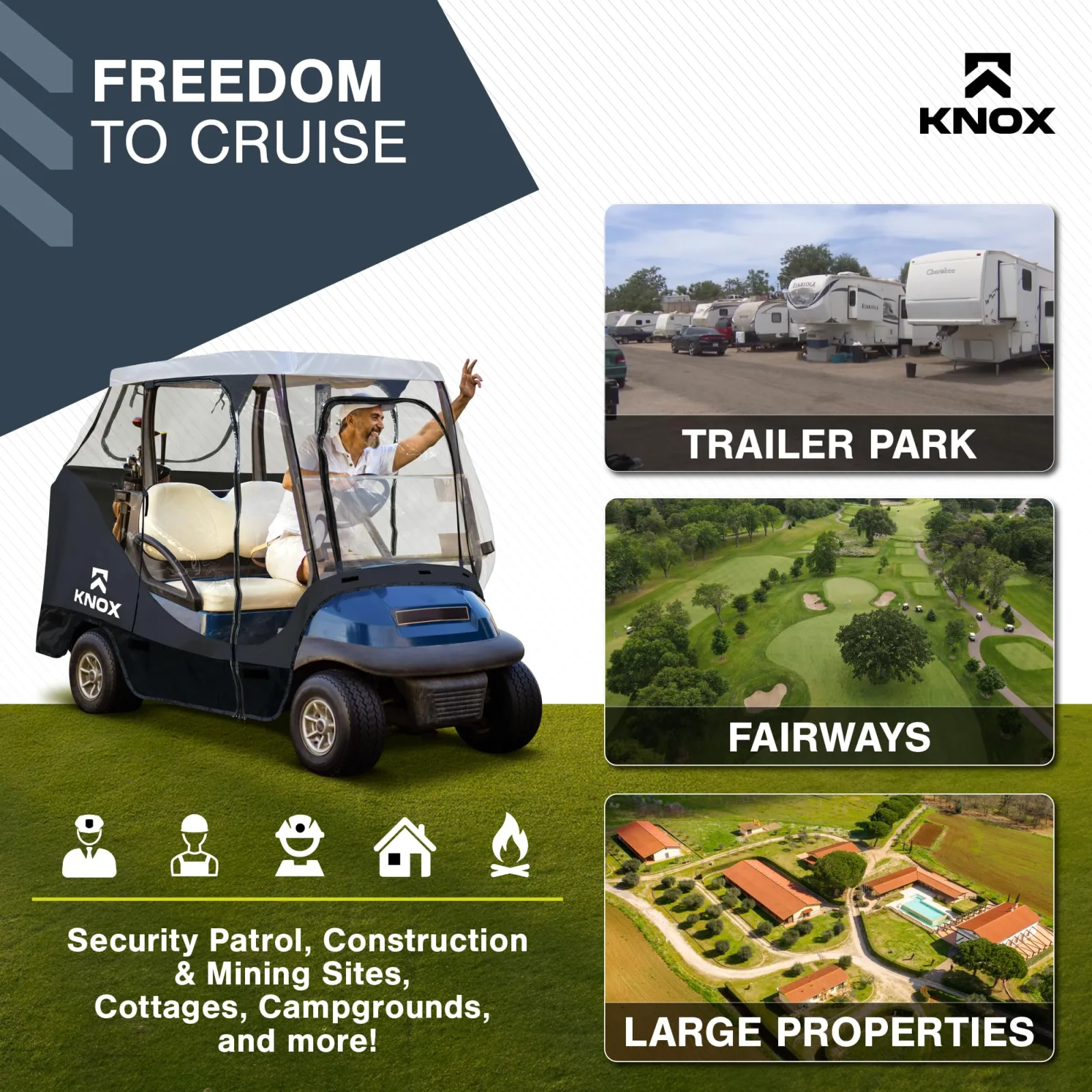 KNOX Golf Cart Enclosure for E-Z-GO, Yamaha & Club Car image 4