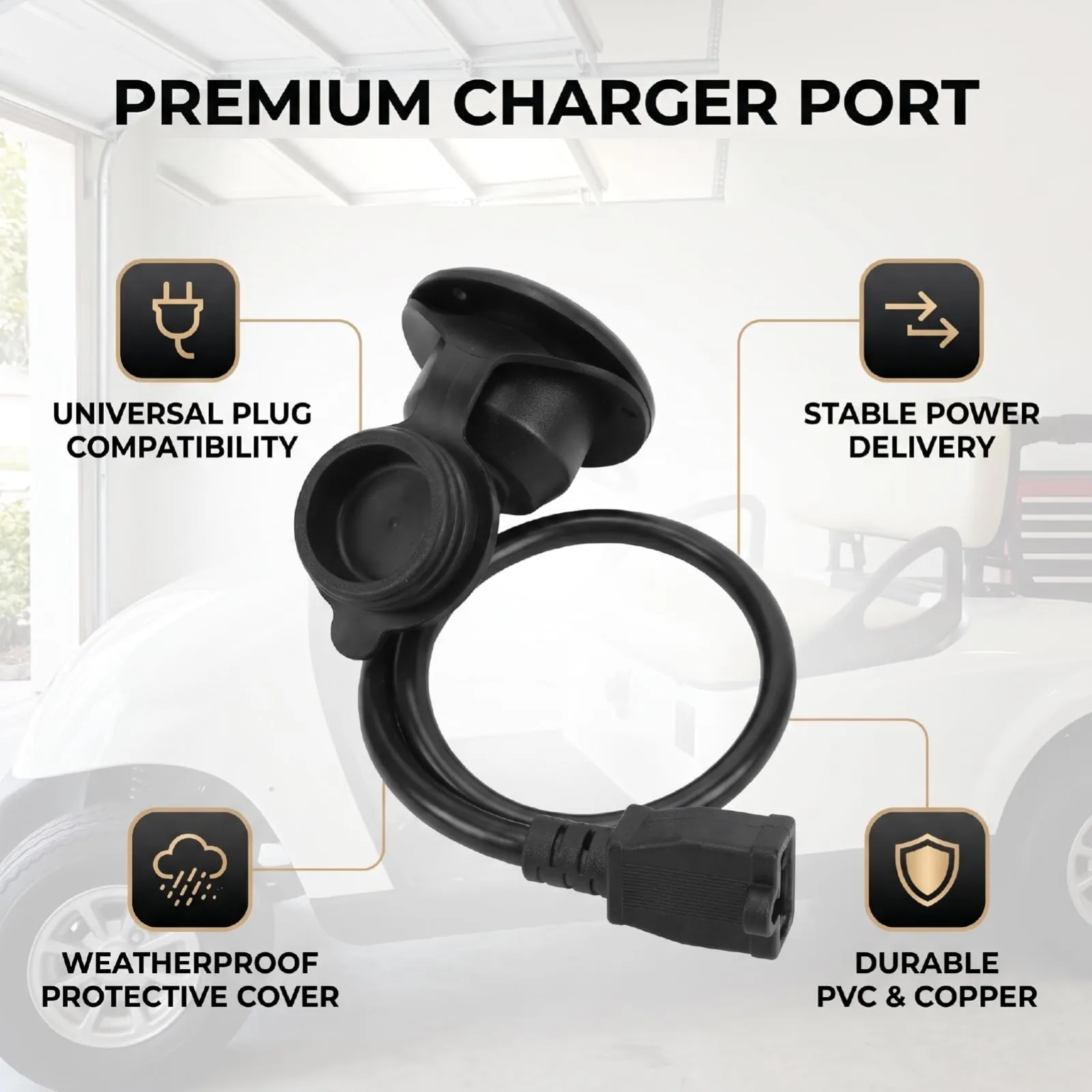 Walfront Charger Port Adapter for E-Z-GO TXT36 image 3