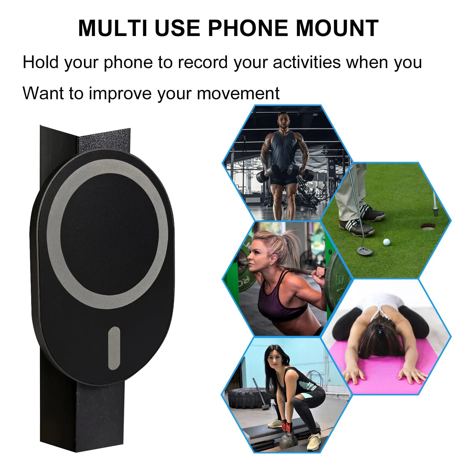 LU-DILAUNK DL-MPH Magnetic Golf Cart Phone Holder, MagSafe-Compatible (Black) image 4