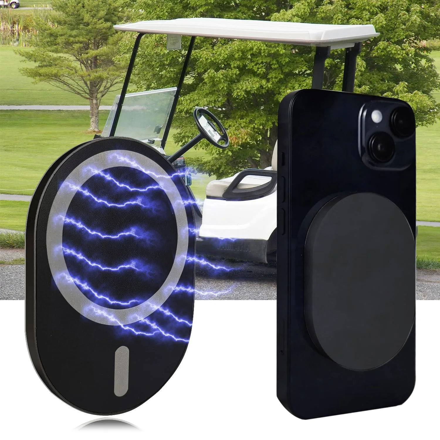LU-DILAUNK DL-MPH Magnetic Golf Cart Phone Holder, MagSafe-Compatible (Black)