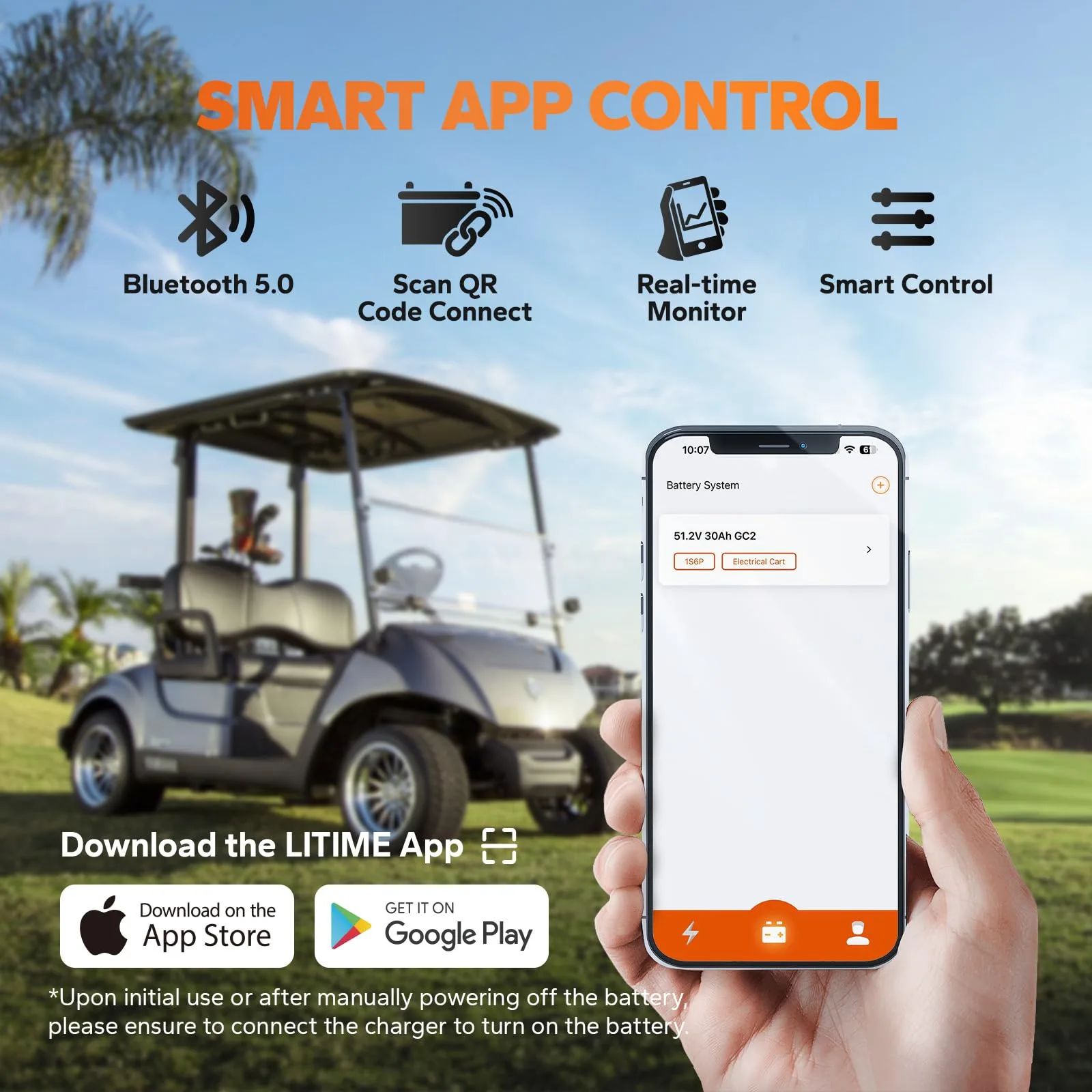 LiTime 48V 30Ah LiFePO4 Golf Cart Battery with Charger image 4
