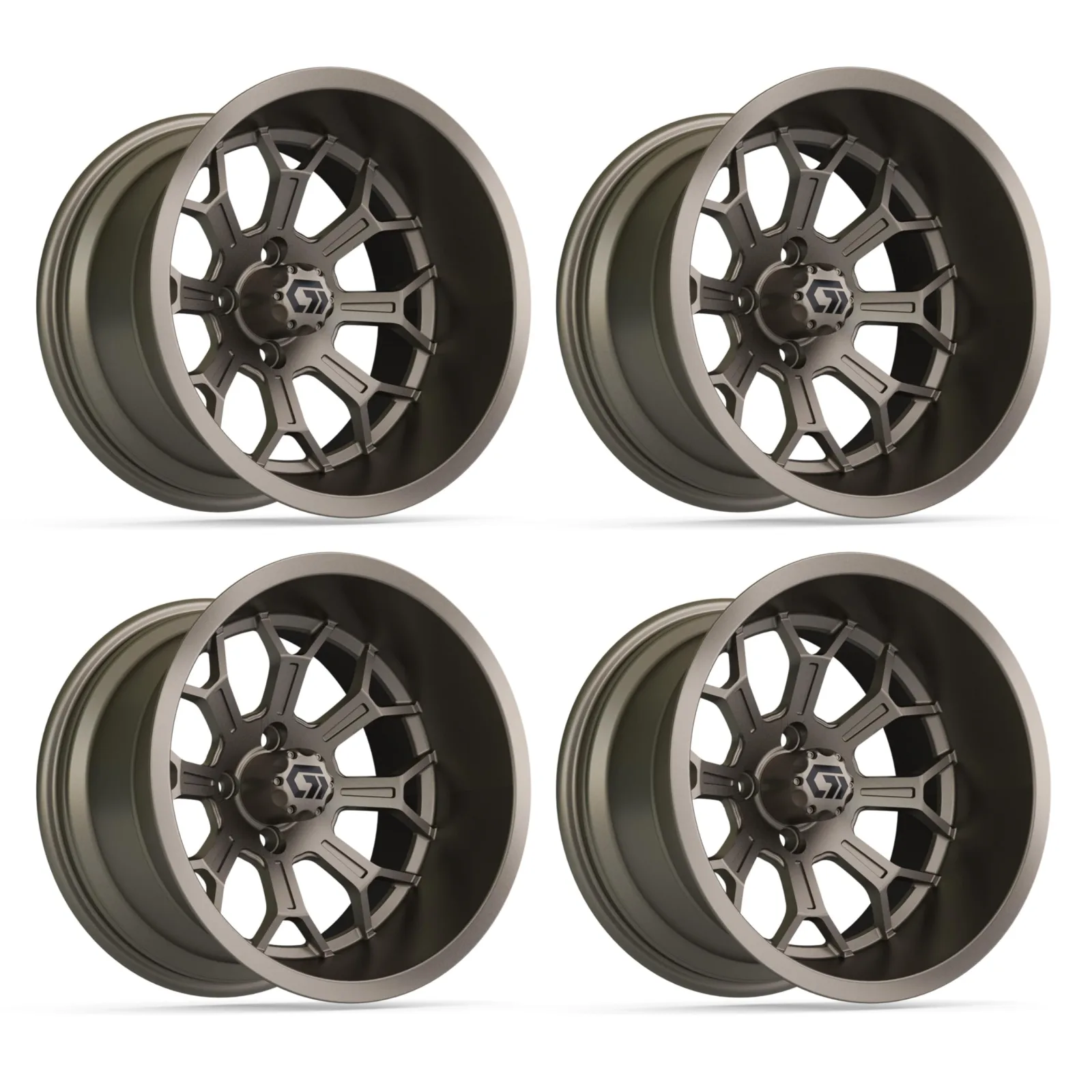 GTW Assault 15x9 Deep-Dish Aluminum Wheel Set, Matte Bronze - 19-443
