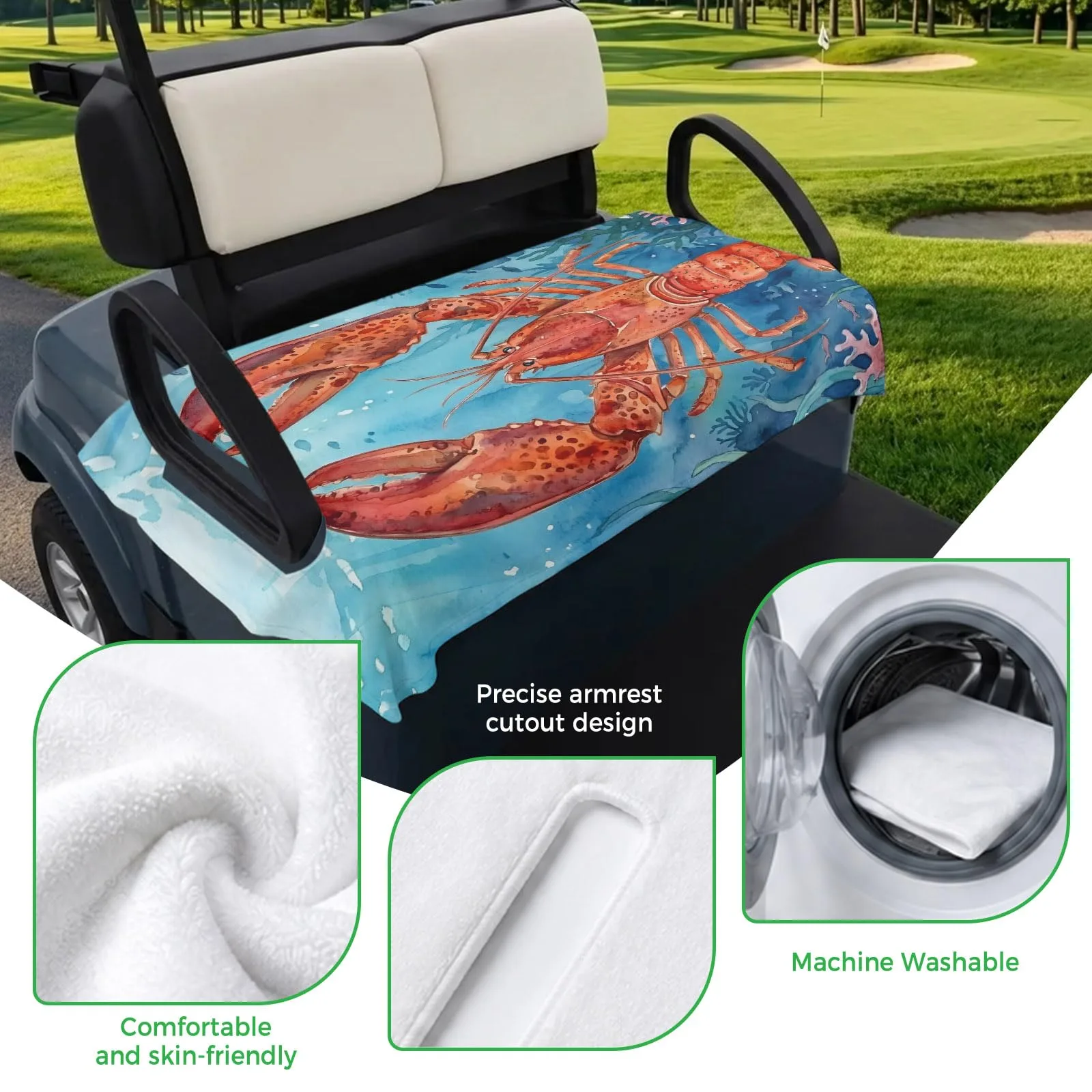 Trosturdspn Golf Cart Seat Towel Blanket 51 x 31 Inch image 3